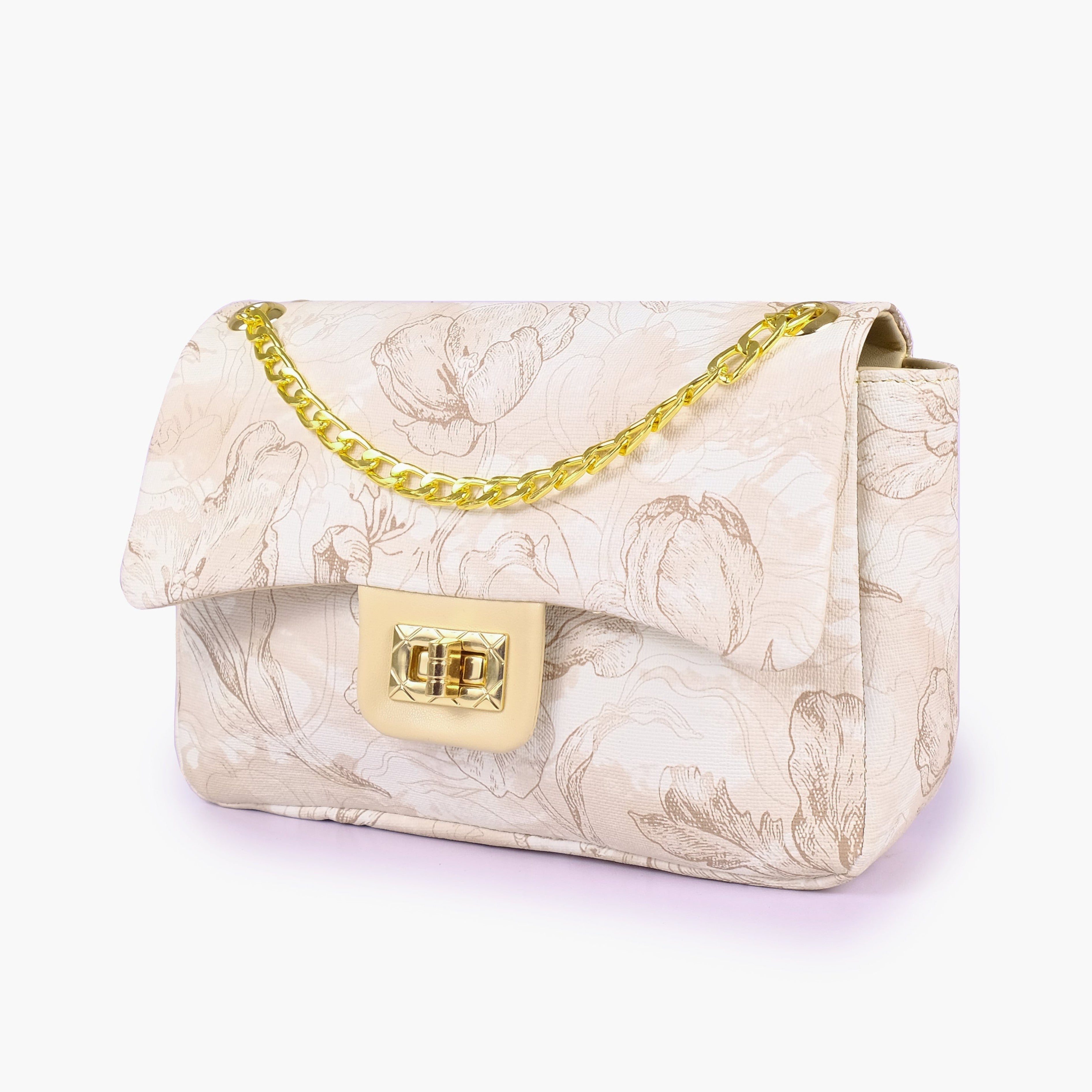 Off-white printed mini bag with chain