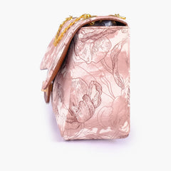 Horse brown printed mini bag with chain