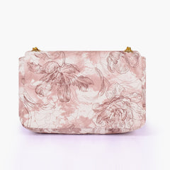 Horse brown printed mini bag with chain