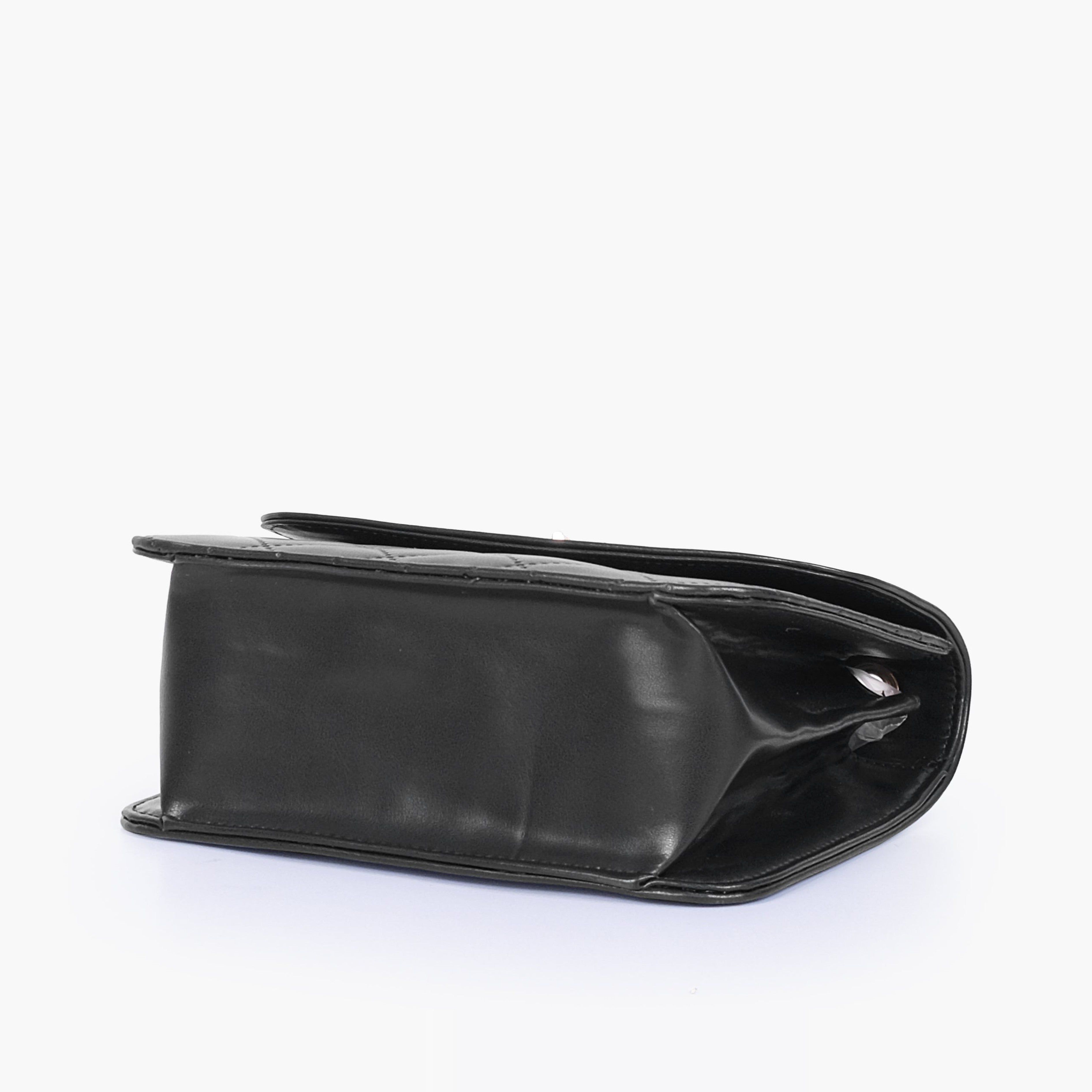 Black quilted chain cross-body bag