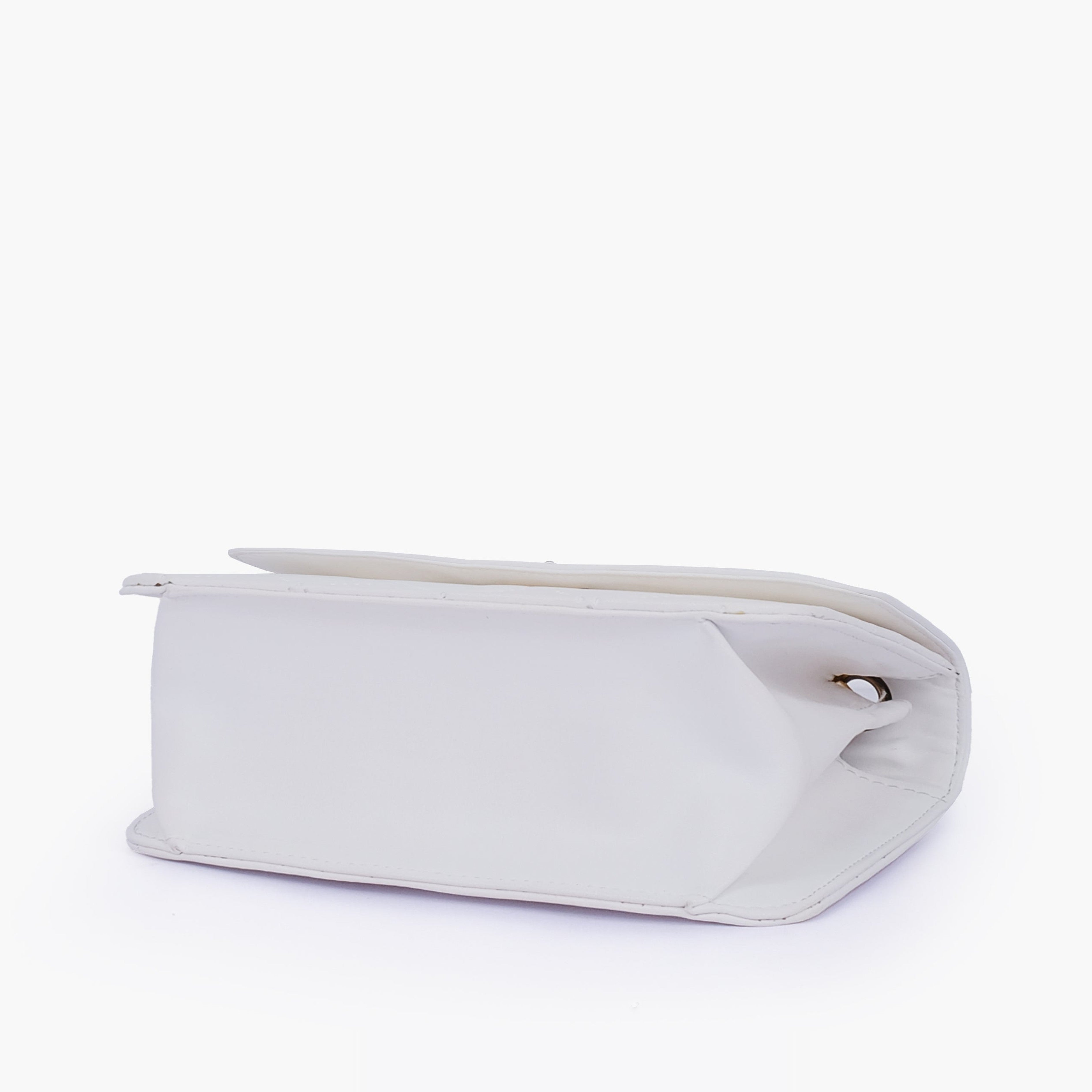 White quilted chain cross-body bag