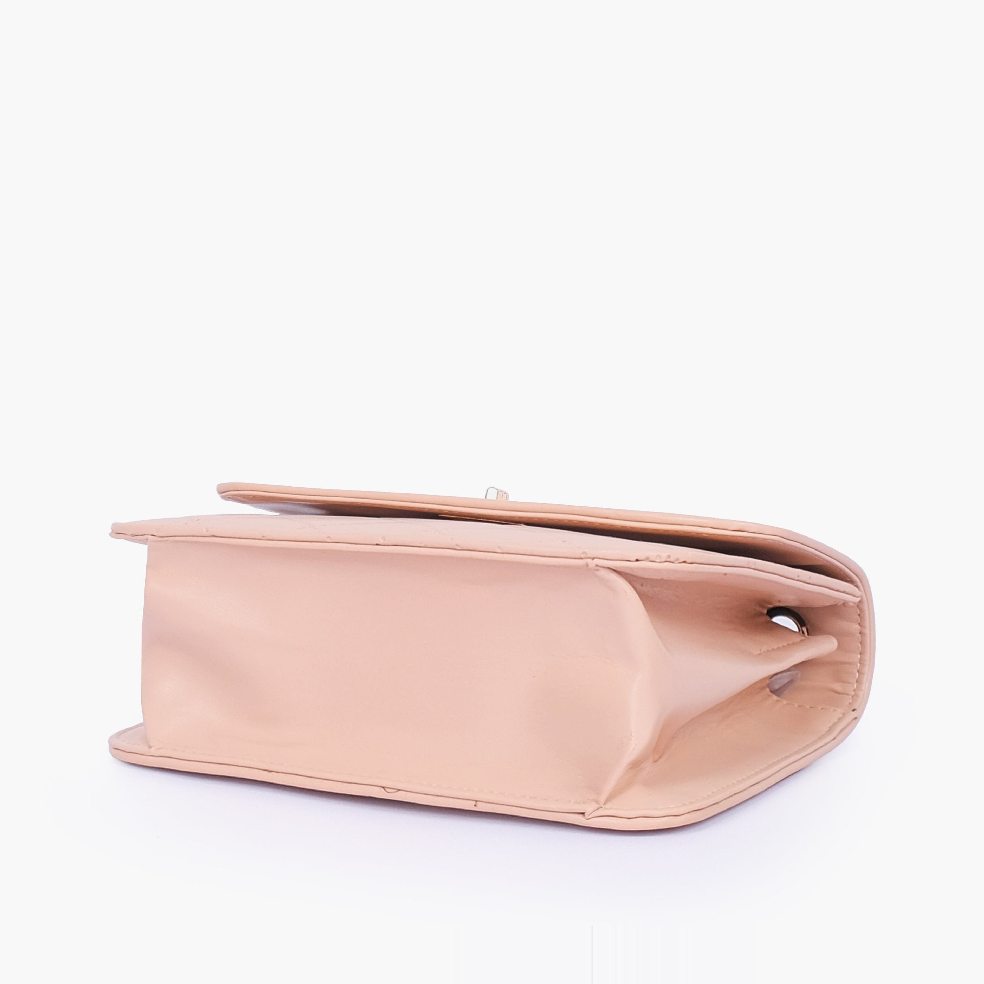 Baby pink quilted chain cross-body bag