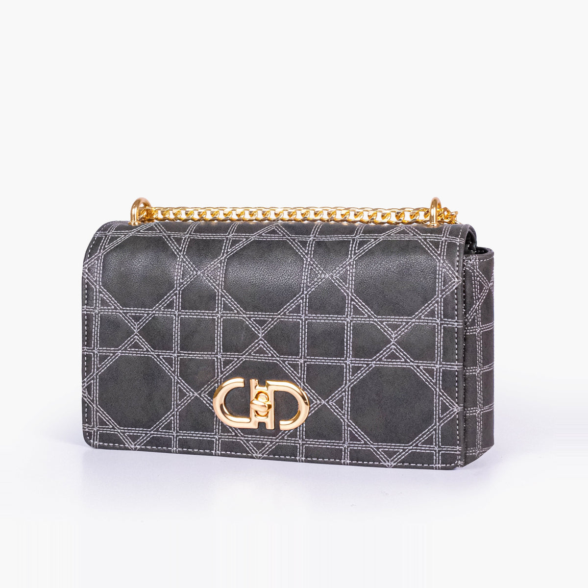 Black quilted chain purse