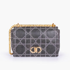 Black quilted chain purse