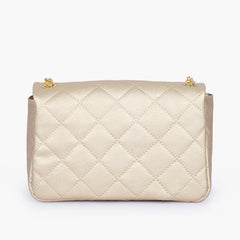 Golden quilted mini bag with chain