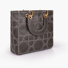 Black quilted mini tote bag