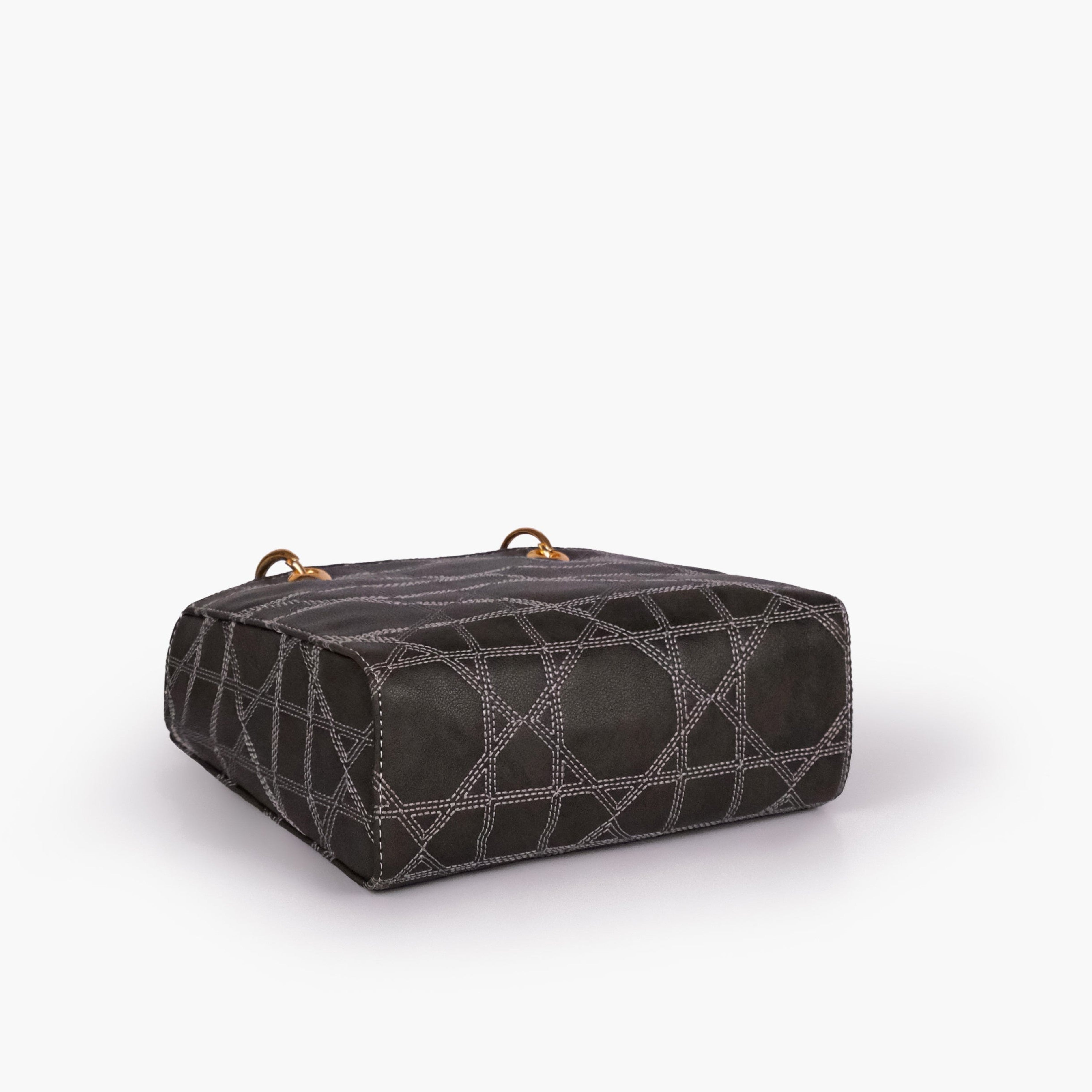 Black quilted mini tote bag