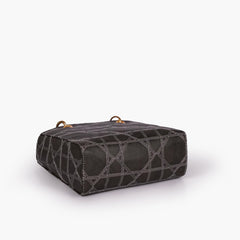 Black quilted mini tote bag