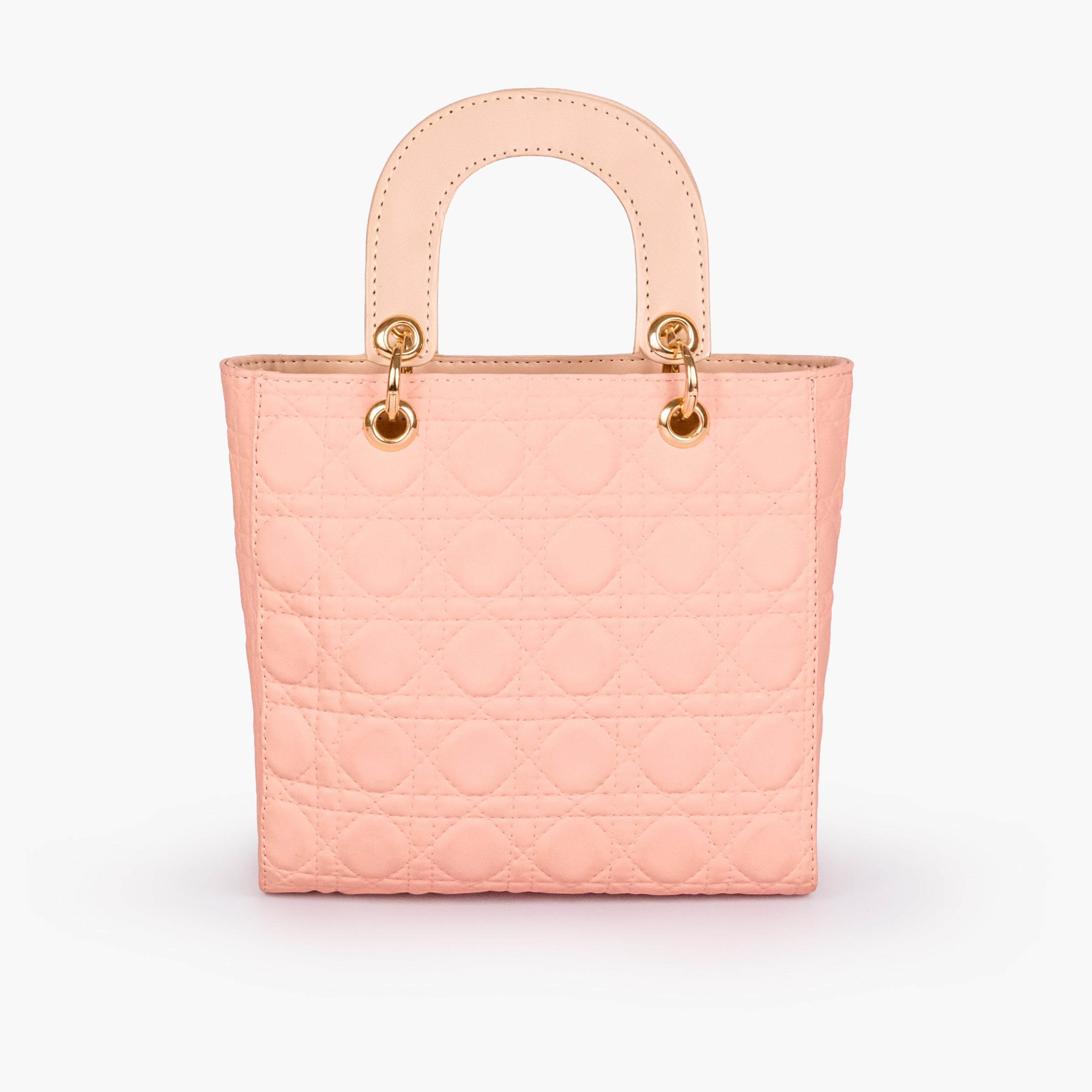 Peach quilted mini tote bag