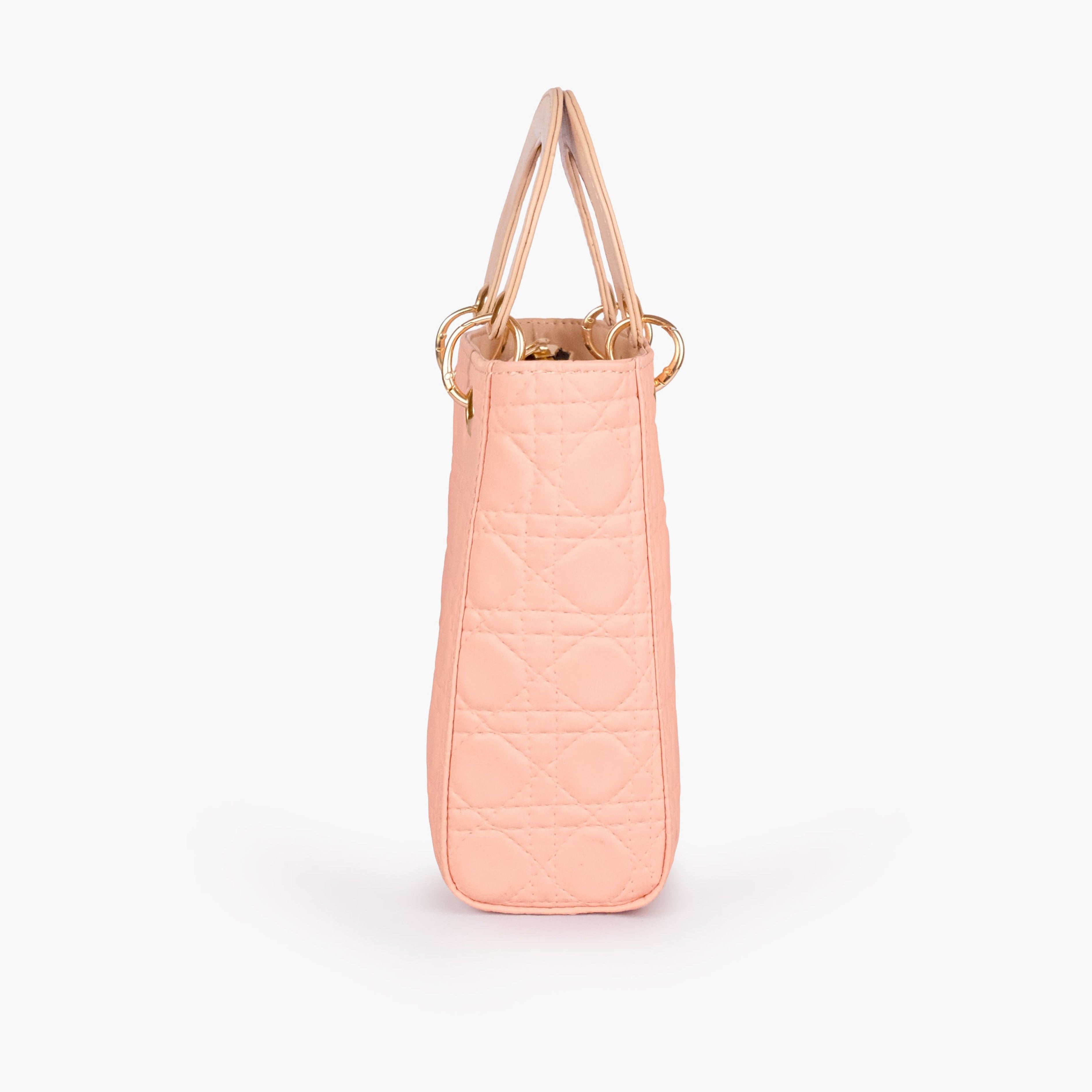 Peach quilted mini tote bag