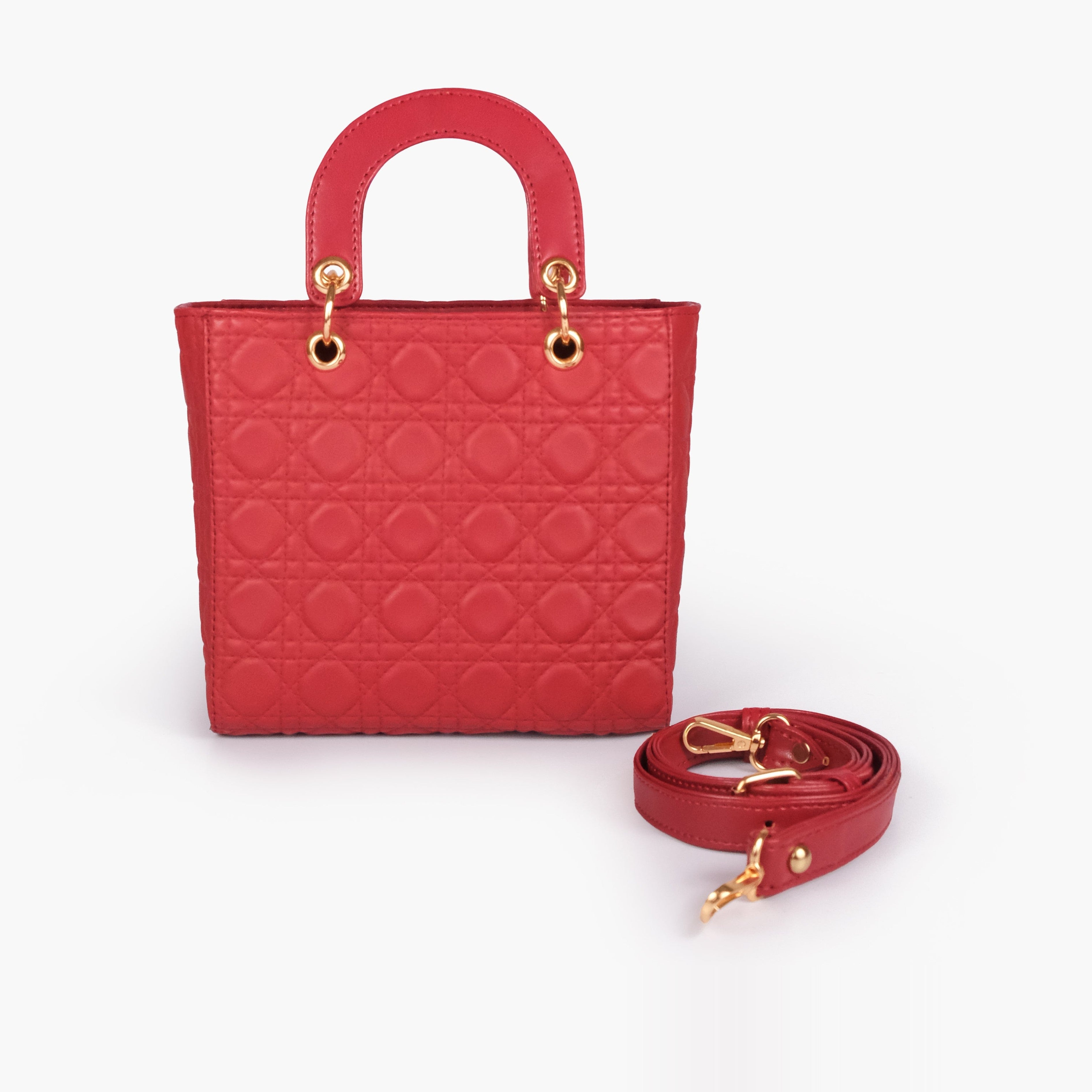 Maroon quilted mini tote bag