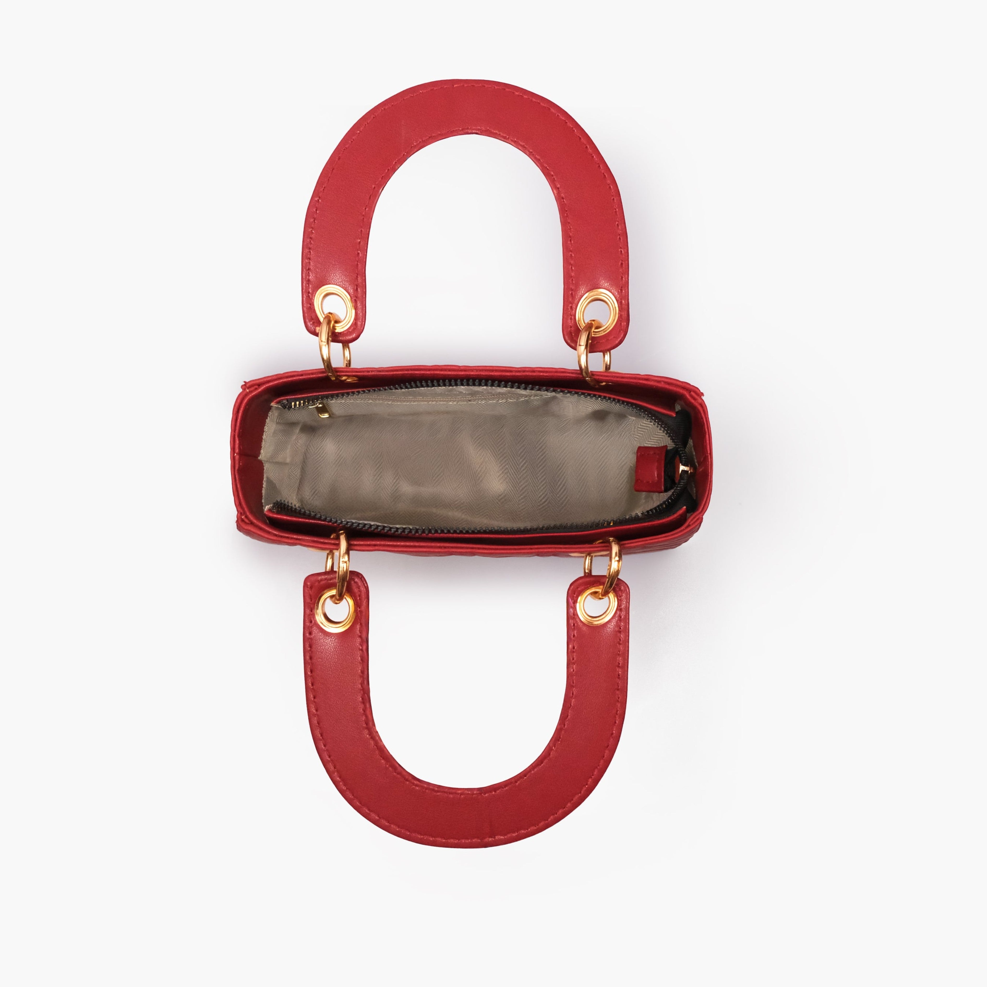 Maroon quilted mini tote bag