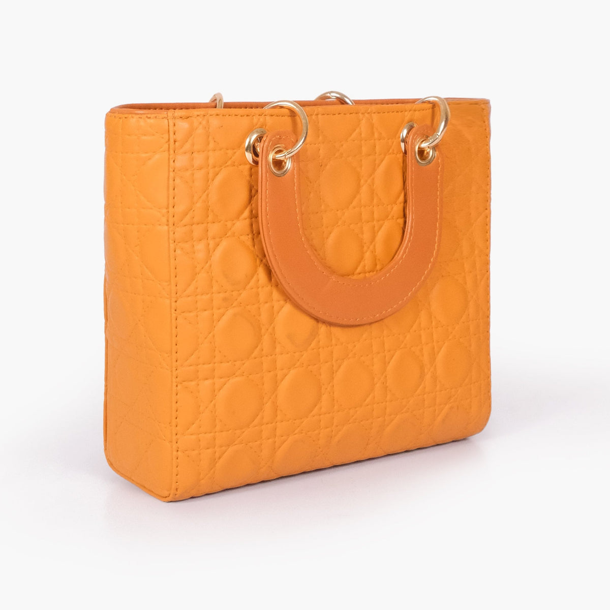 Mustard quilted mini tote bag