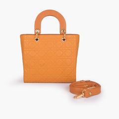 Mustard quilted mini tote bag