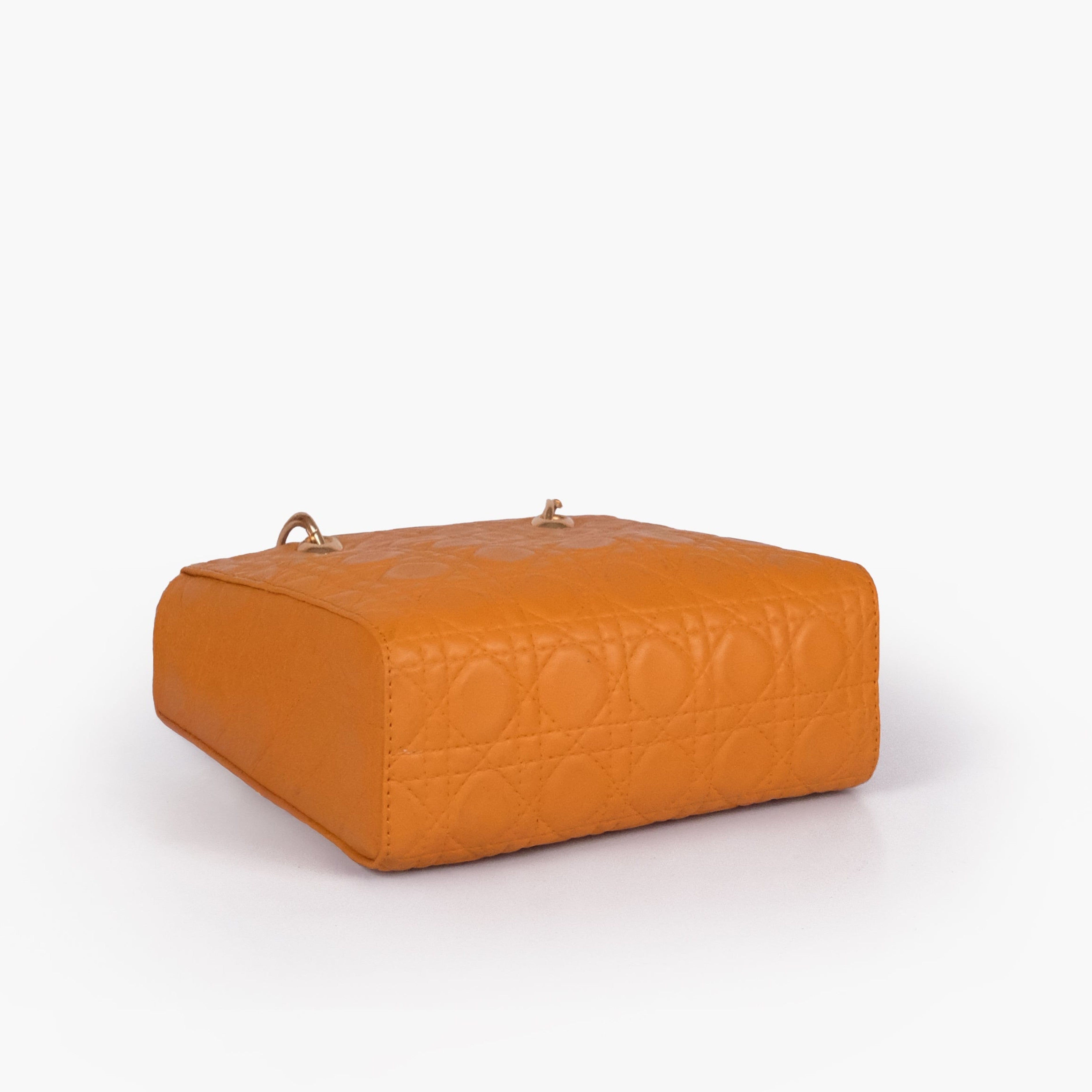 Mustard quilted mini tote bag