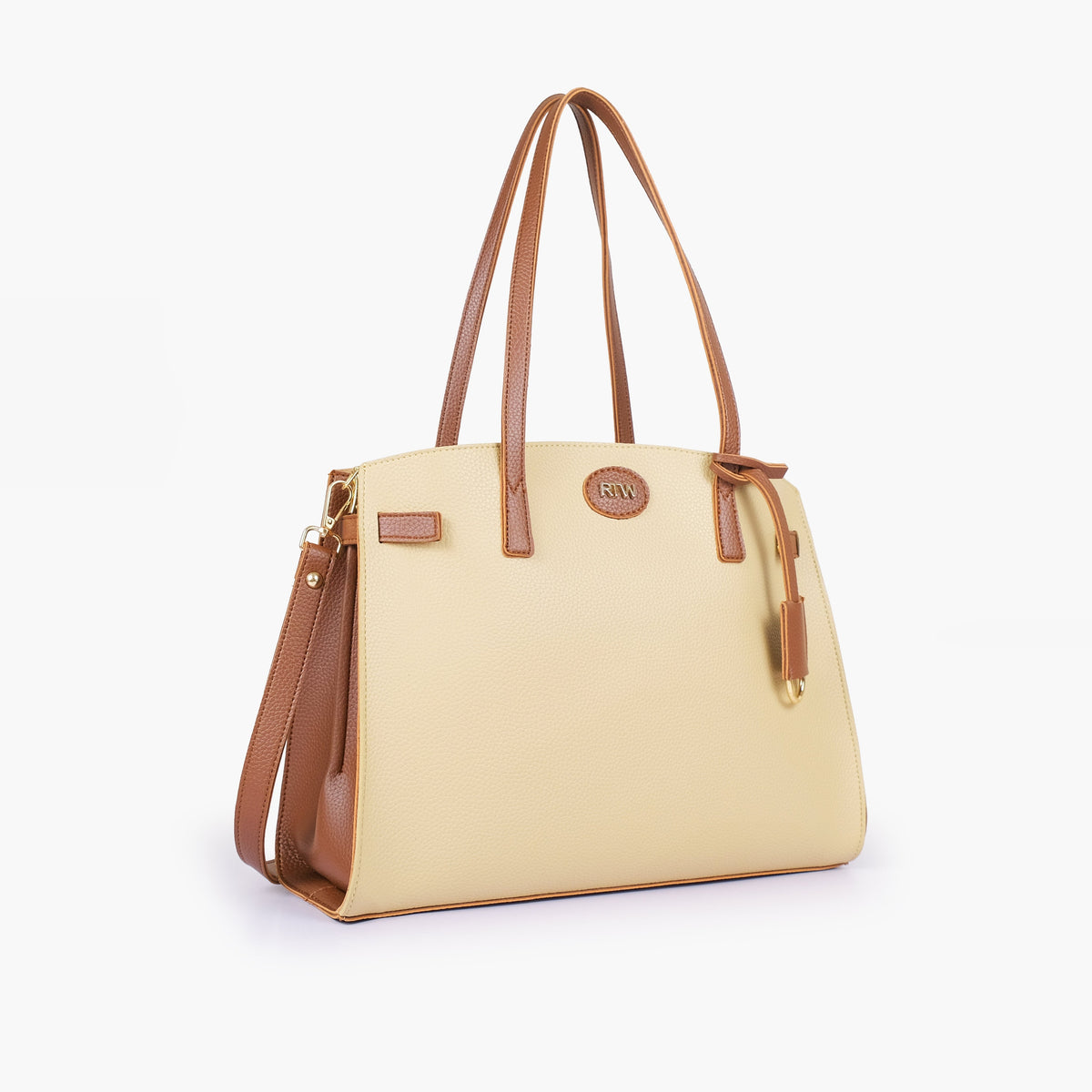 Off-white with brown robinson satchel bag