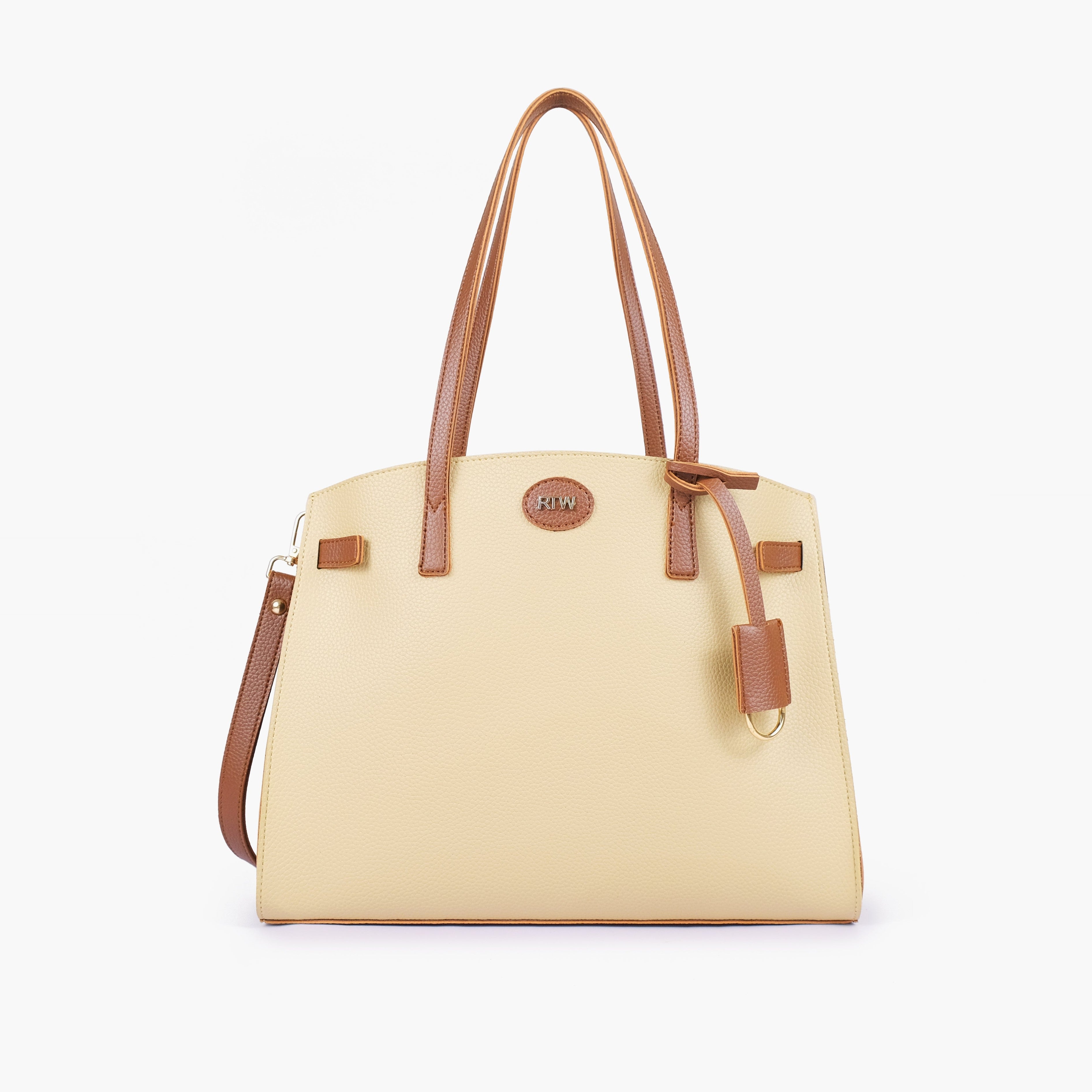 Off-white with brown robinson satchel bag