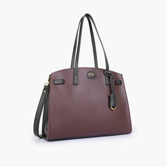 Dark brown with black robinson satchel bag