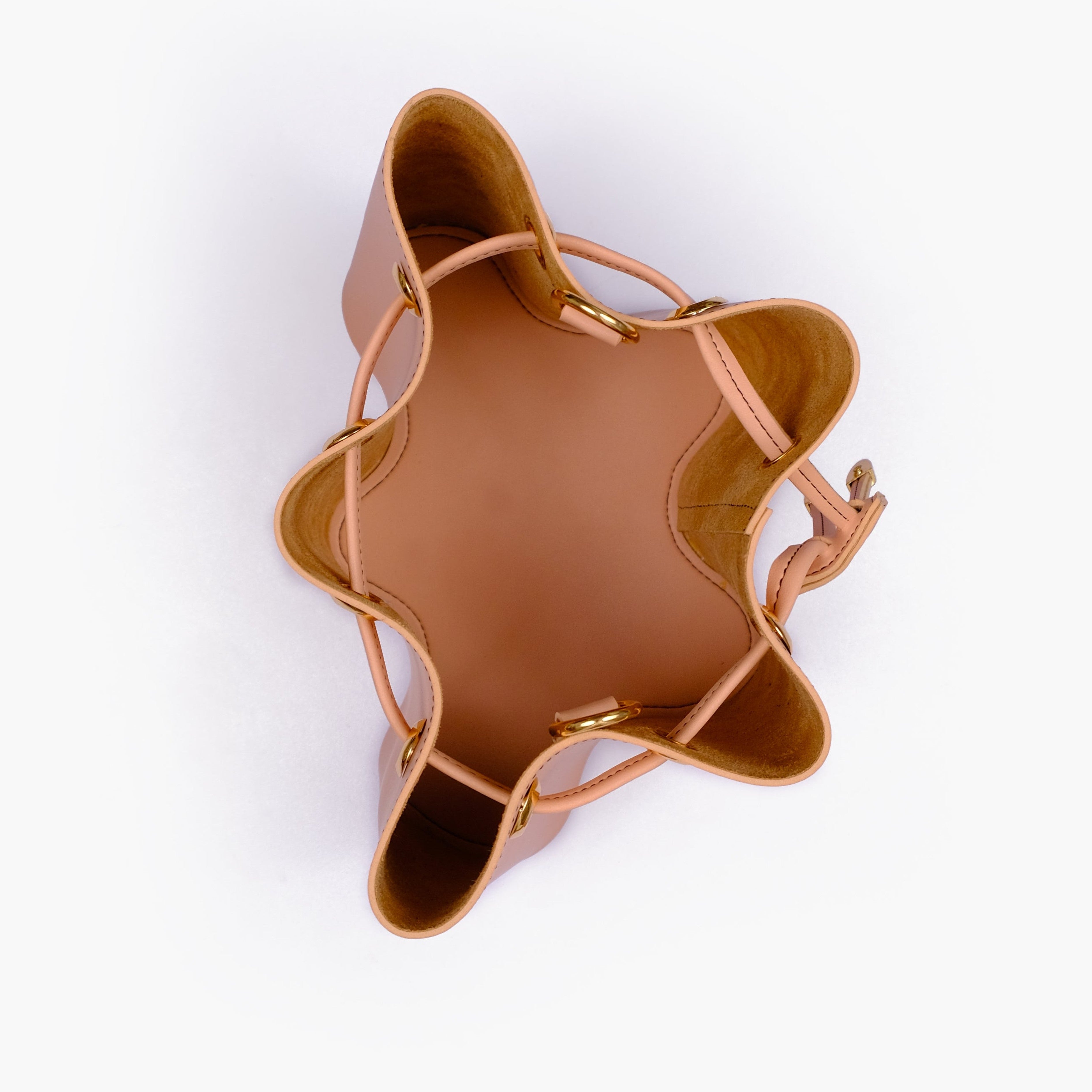 Peach star drawstring bucket bag