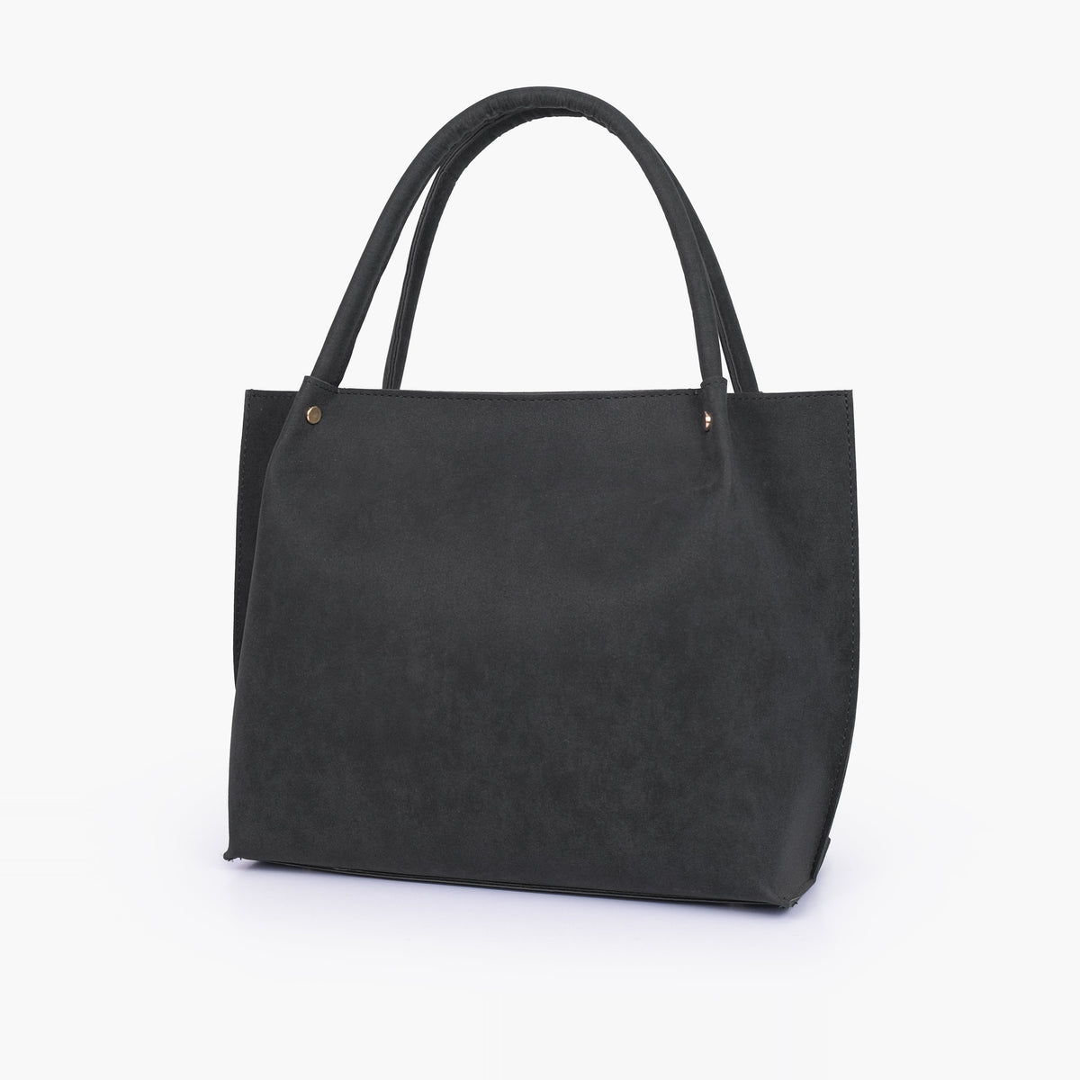 Black mocha suede tote bag