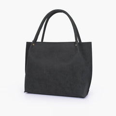 Black mocha suede tote bag