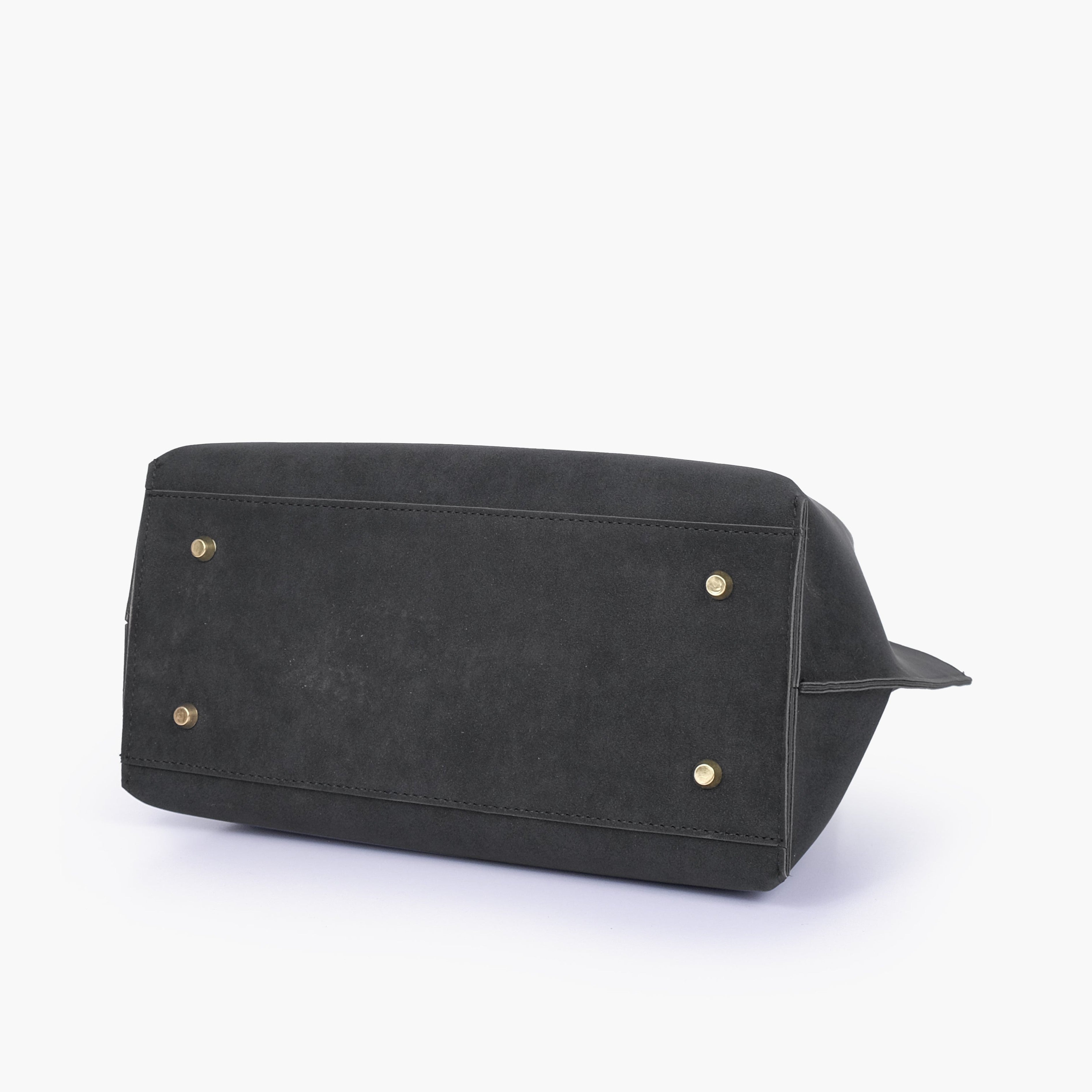 Black mocha suede tote bag