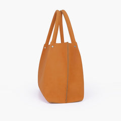 Mustard mocha suede tote bag