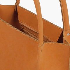 Mustard mocha suede tote bag