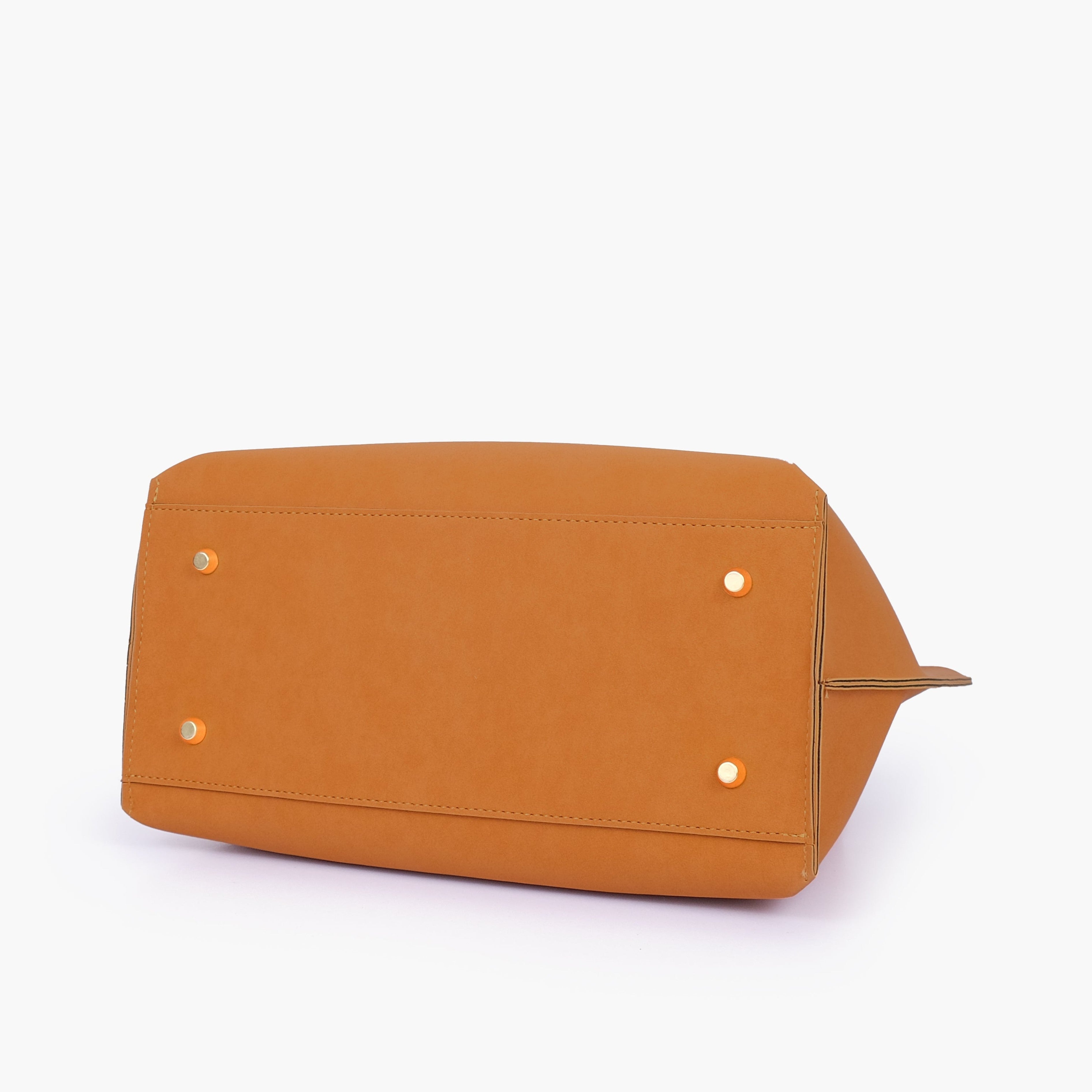 Mustard mocha suede tote bag