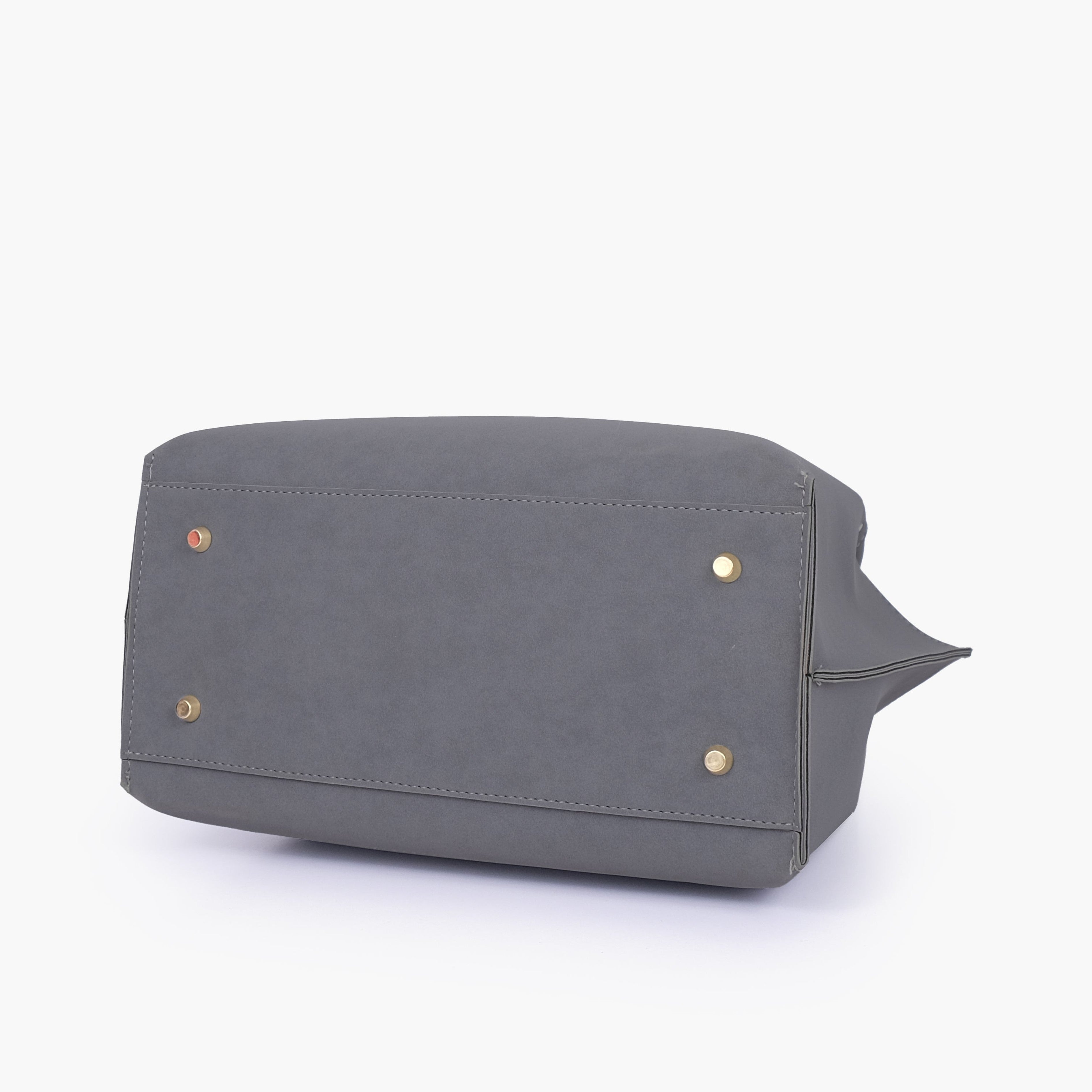 Grey mocha suede tote bag