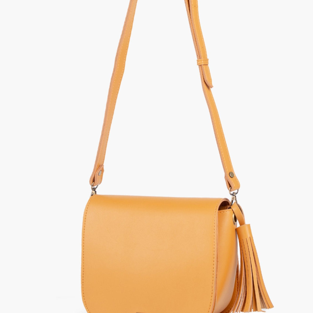 Mustard foldover saddle bag