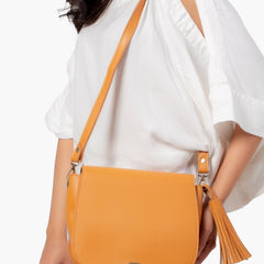 Mustard foldover saddle bag