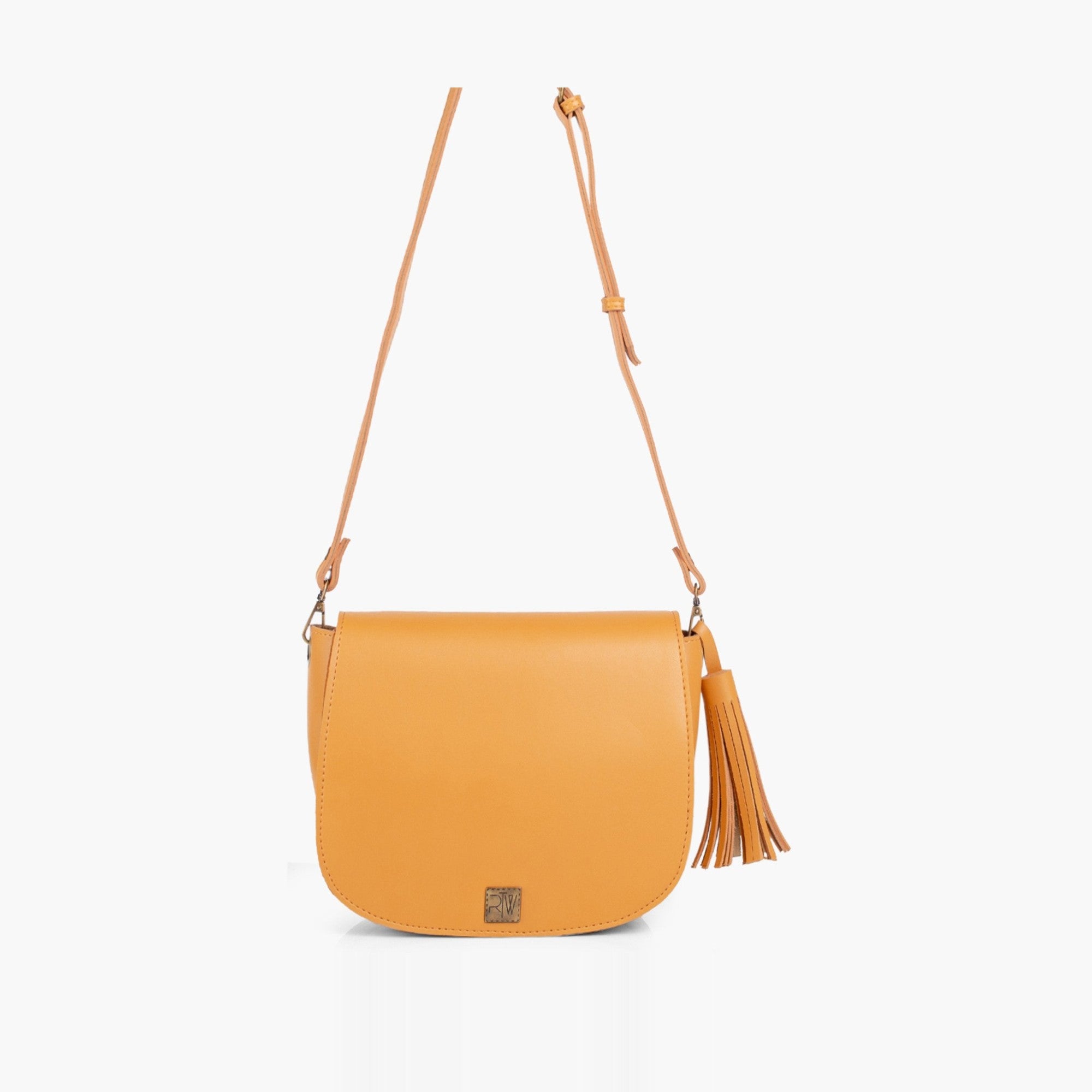 Mustard foldover saddle bag