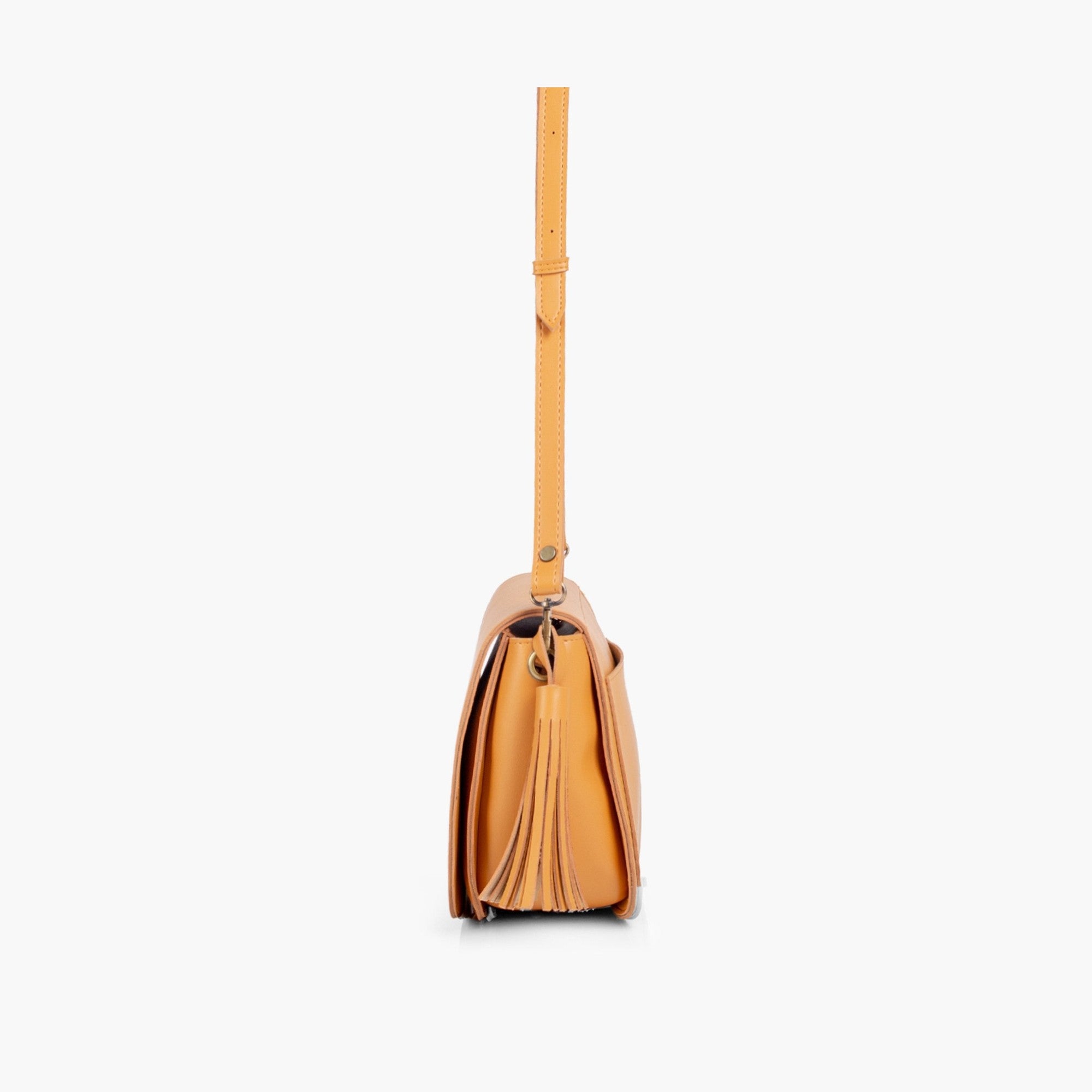 Mustard foldover saddle bag