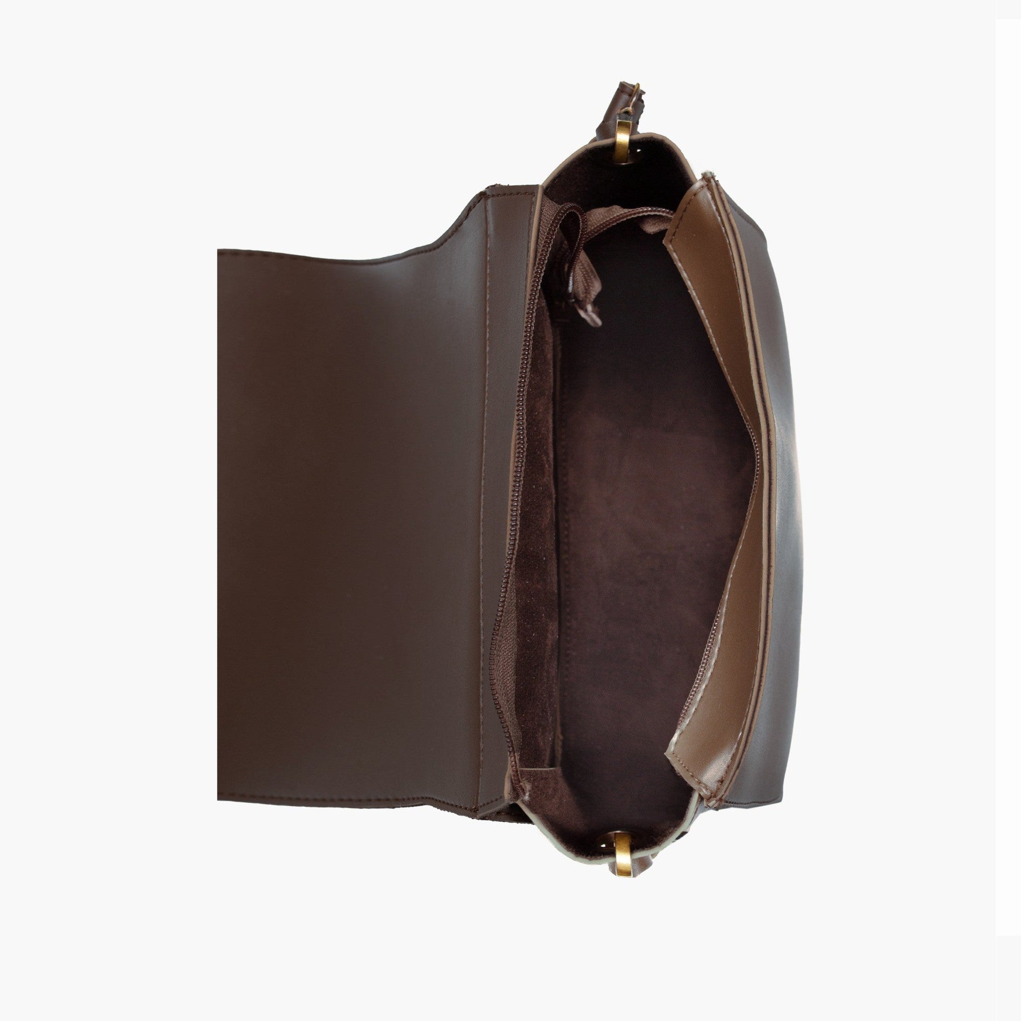 Dark brown foldover saddle bag