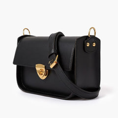 Black saddle bag with twist lock