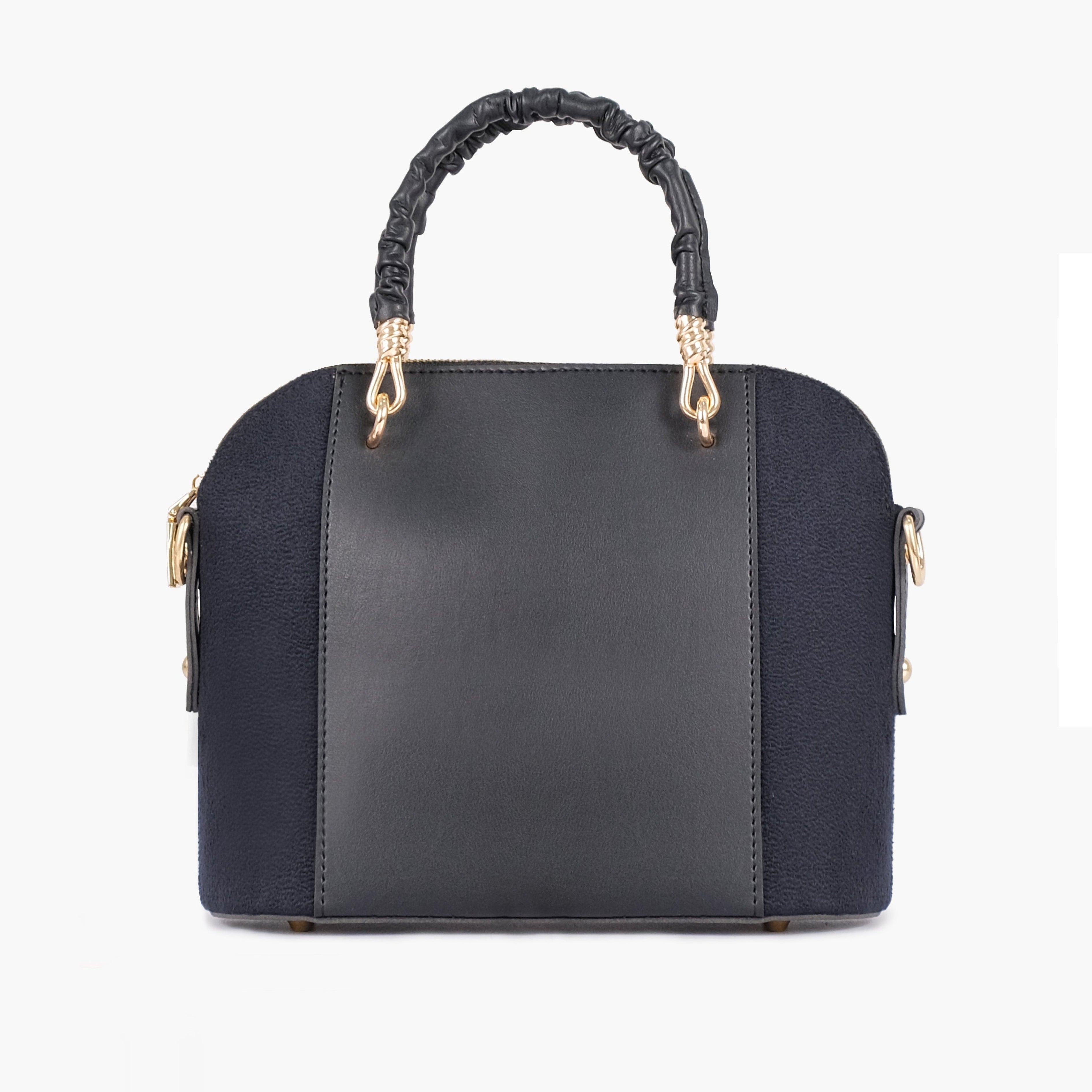 Black suede small evening bag