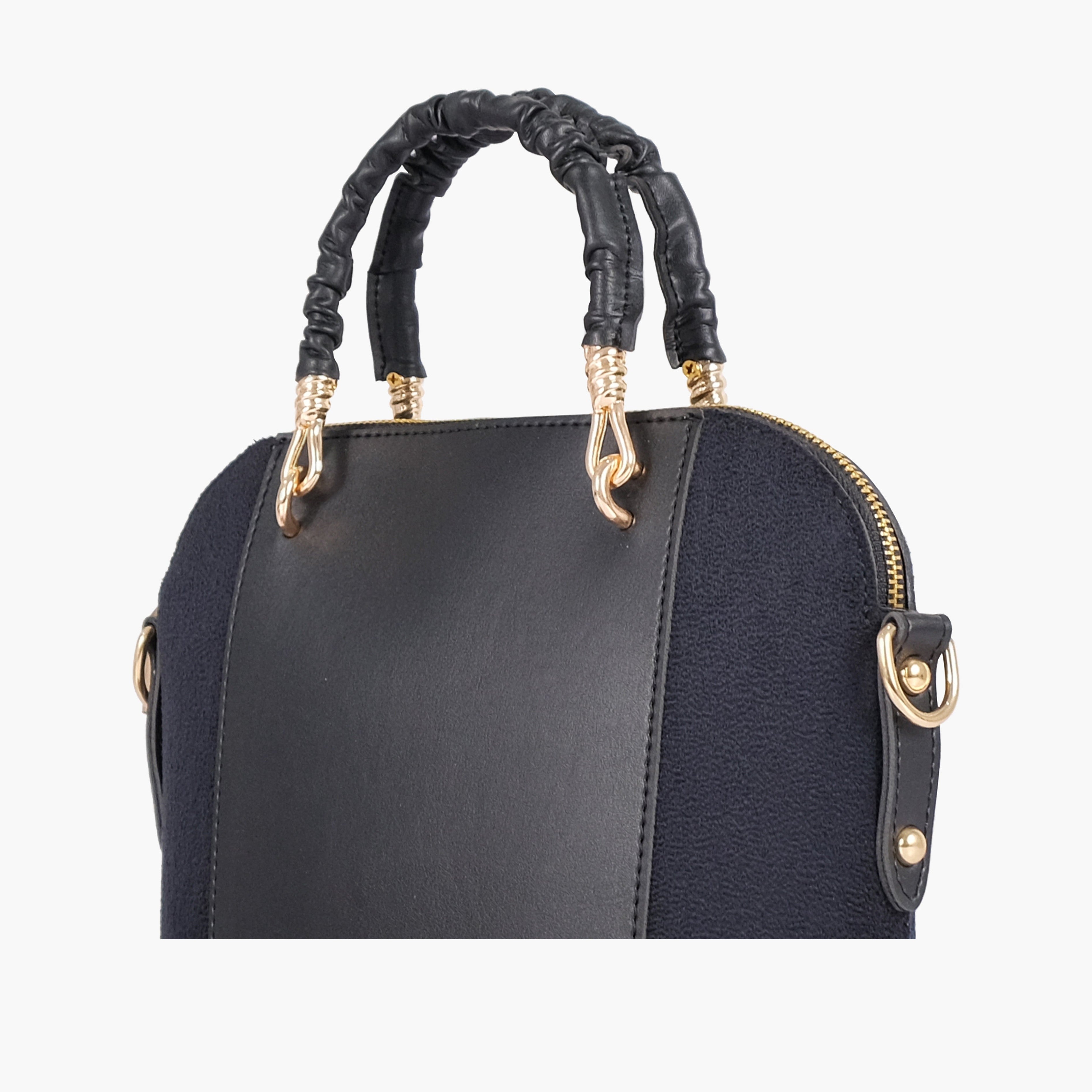 Black suede small evening bag