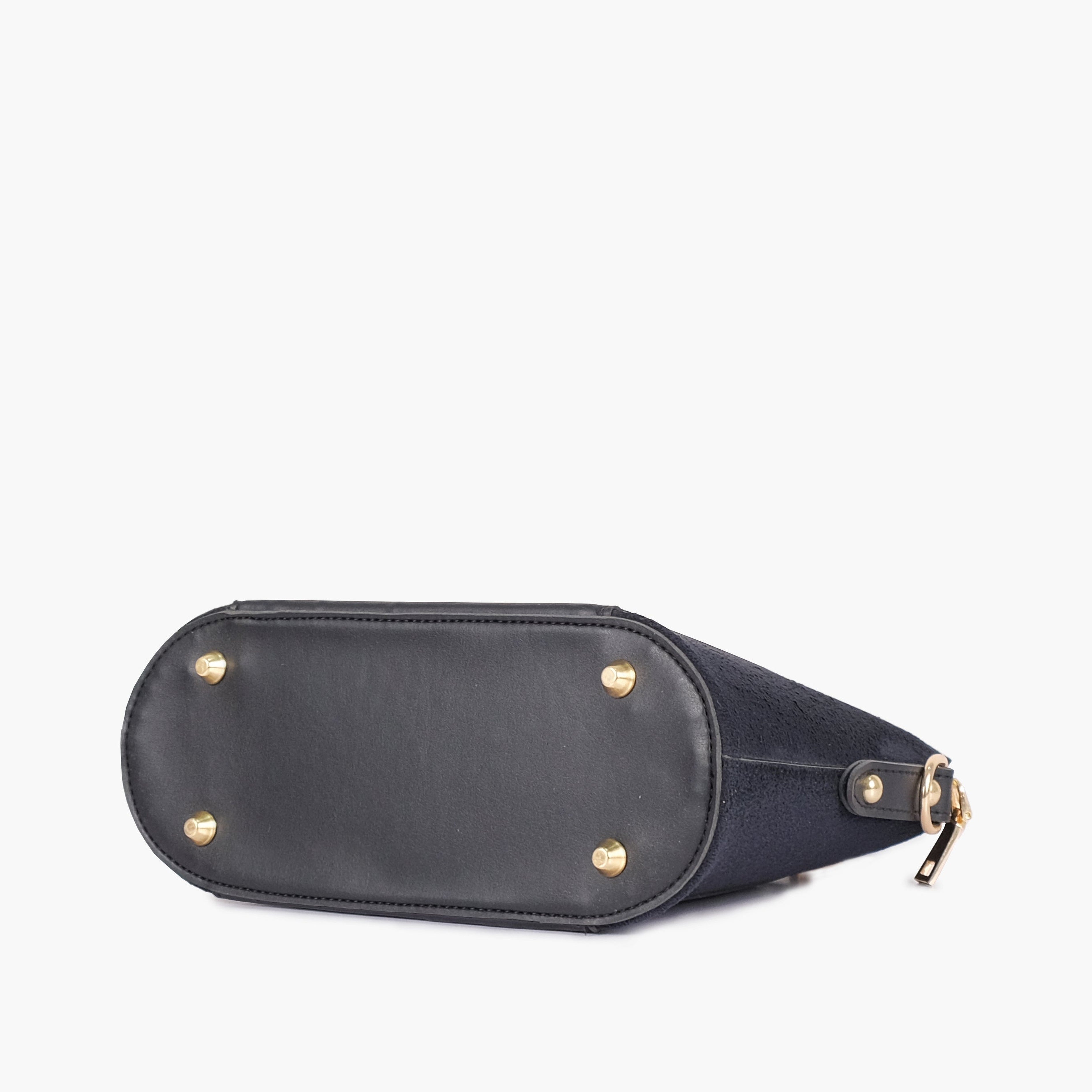 Black suede small evening bag