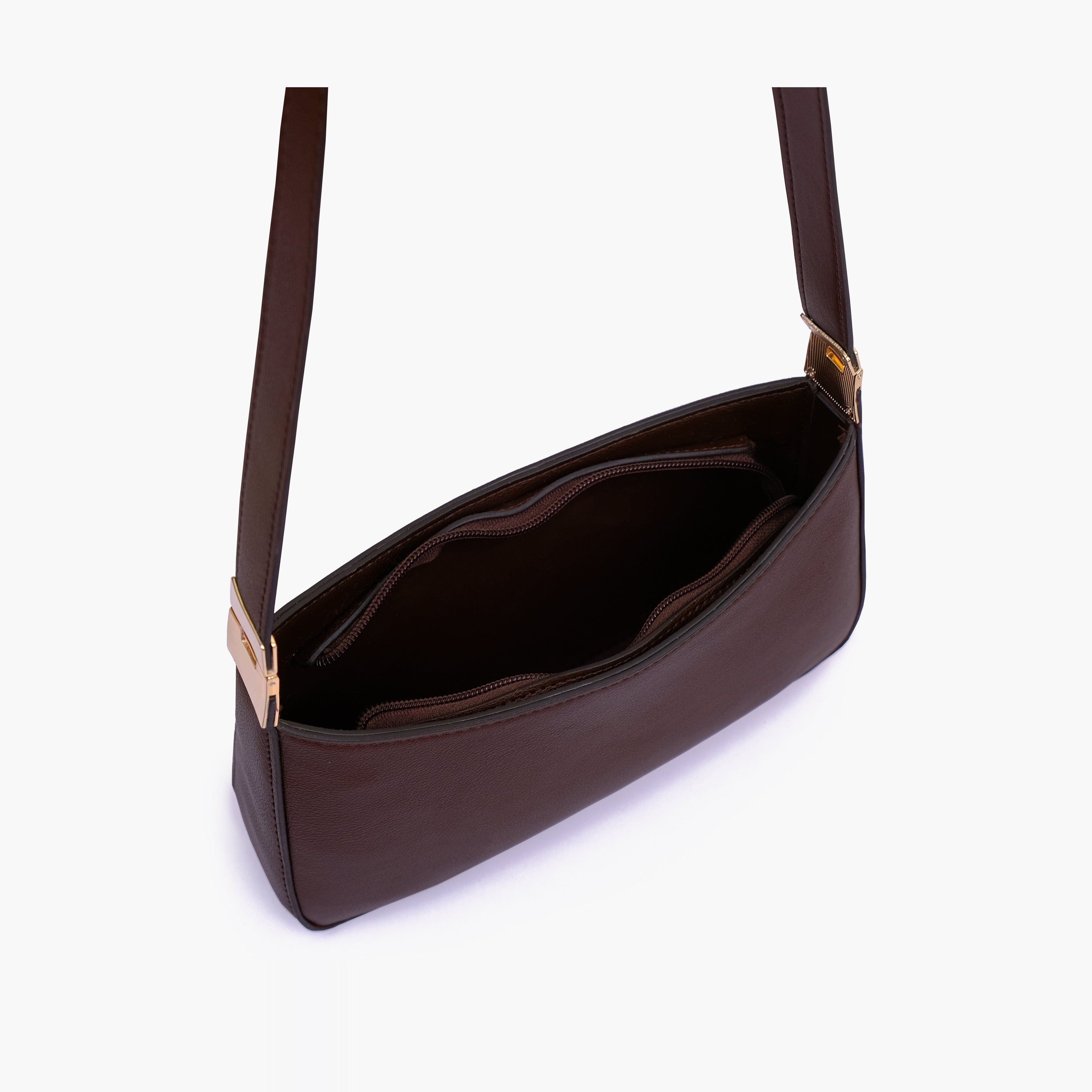 Dark brown small shoulder bag