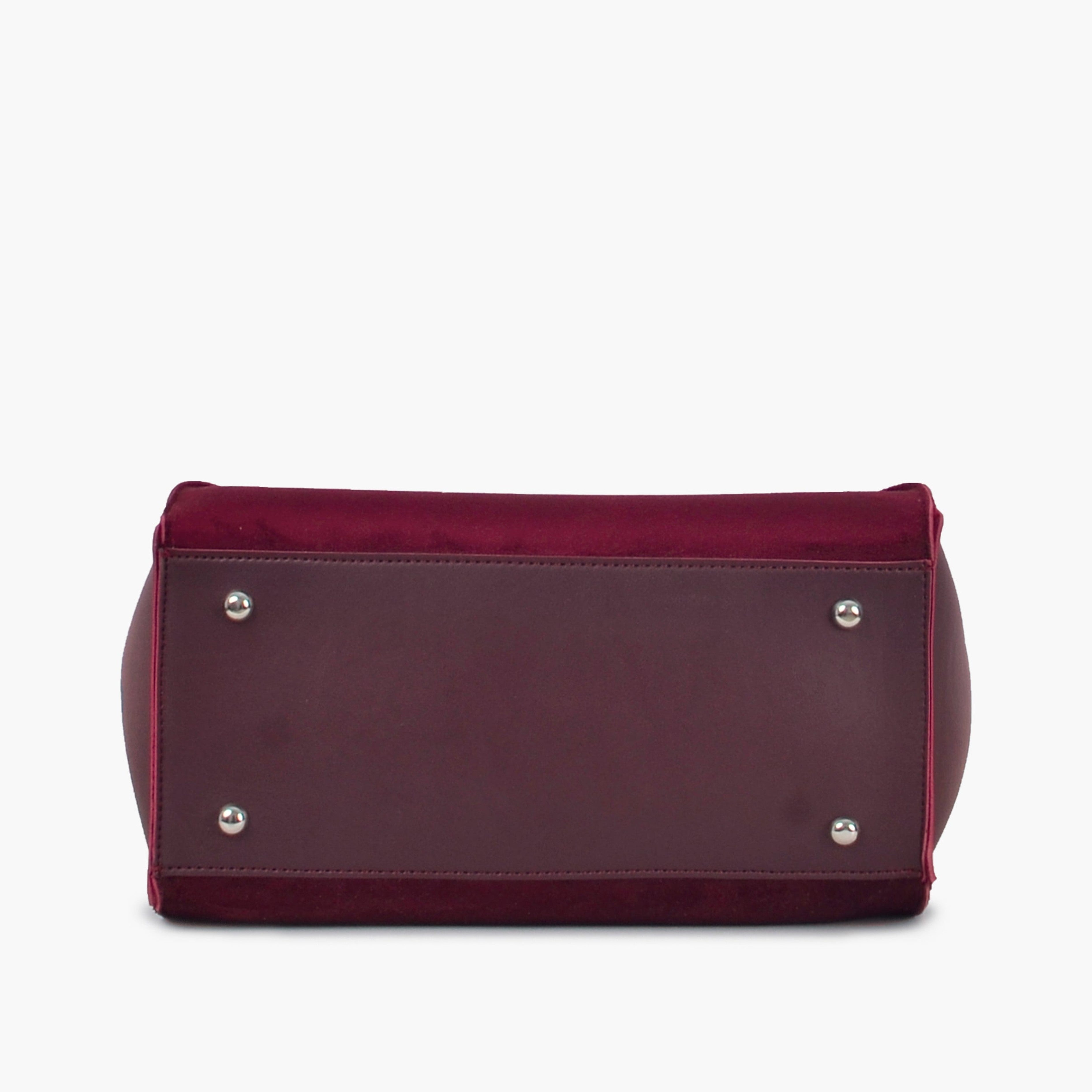 Burgundy suede shopping tote bag