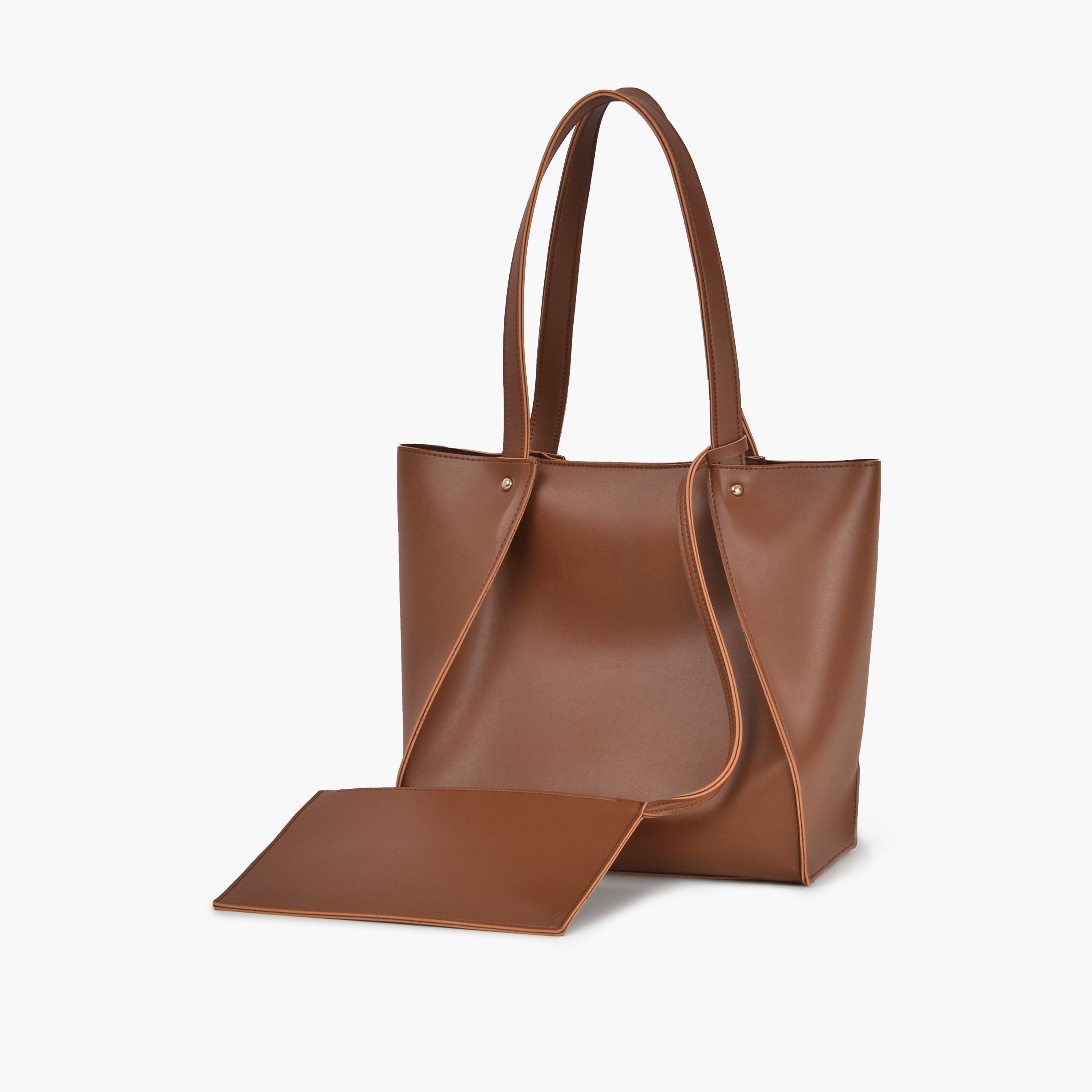 Brown shopping tote bag