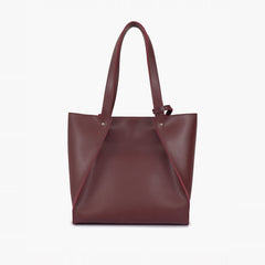 Burgundy shopping tote bag