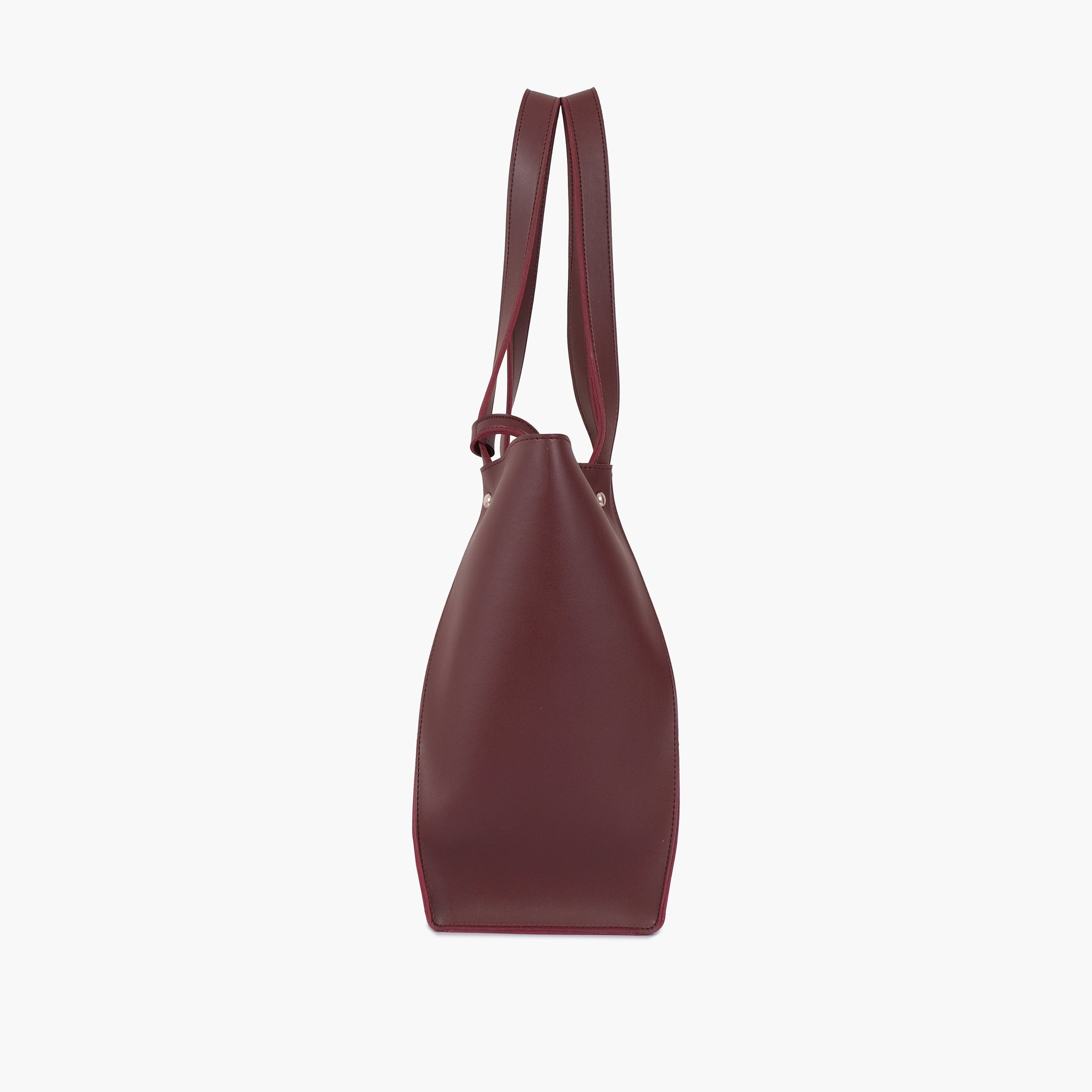 Burgundy shopping tote bag