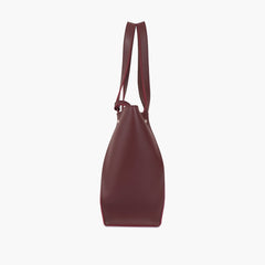 Burgundy shopping tote bag