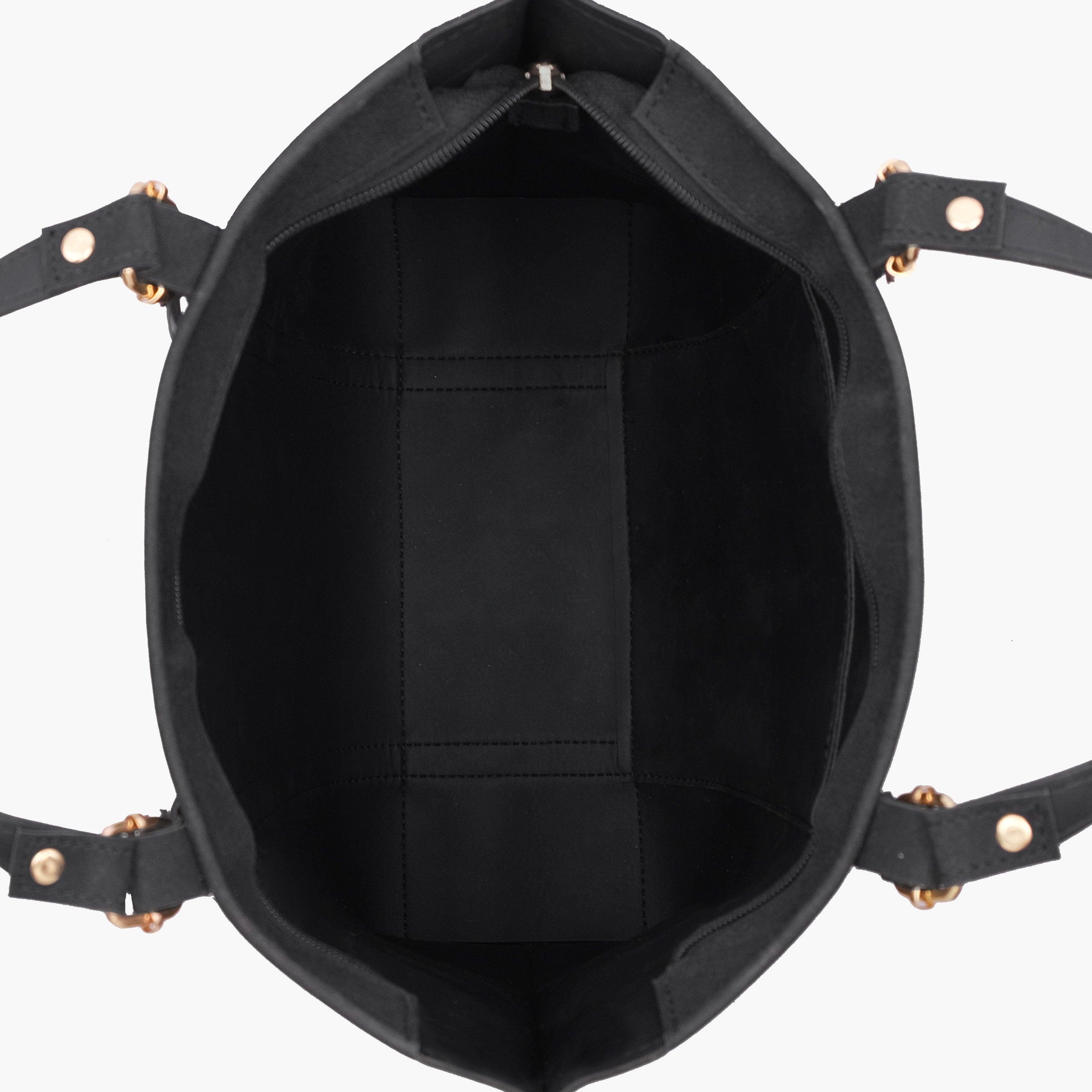 Black mocha suede double-handle tote