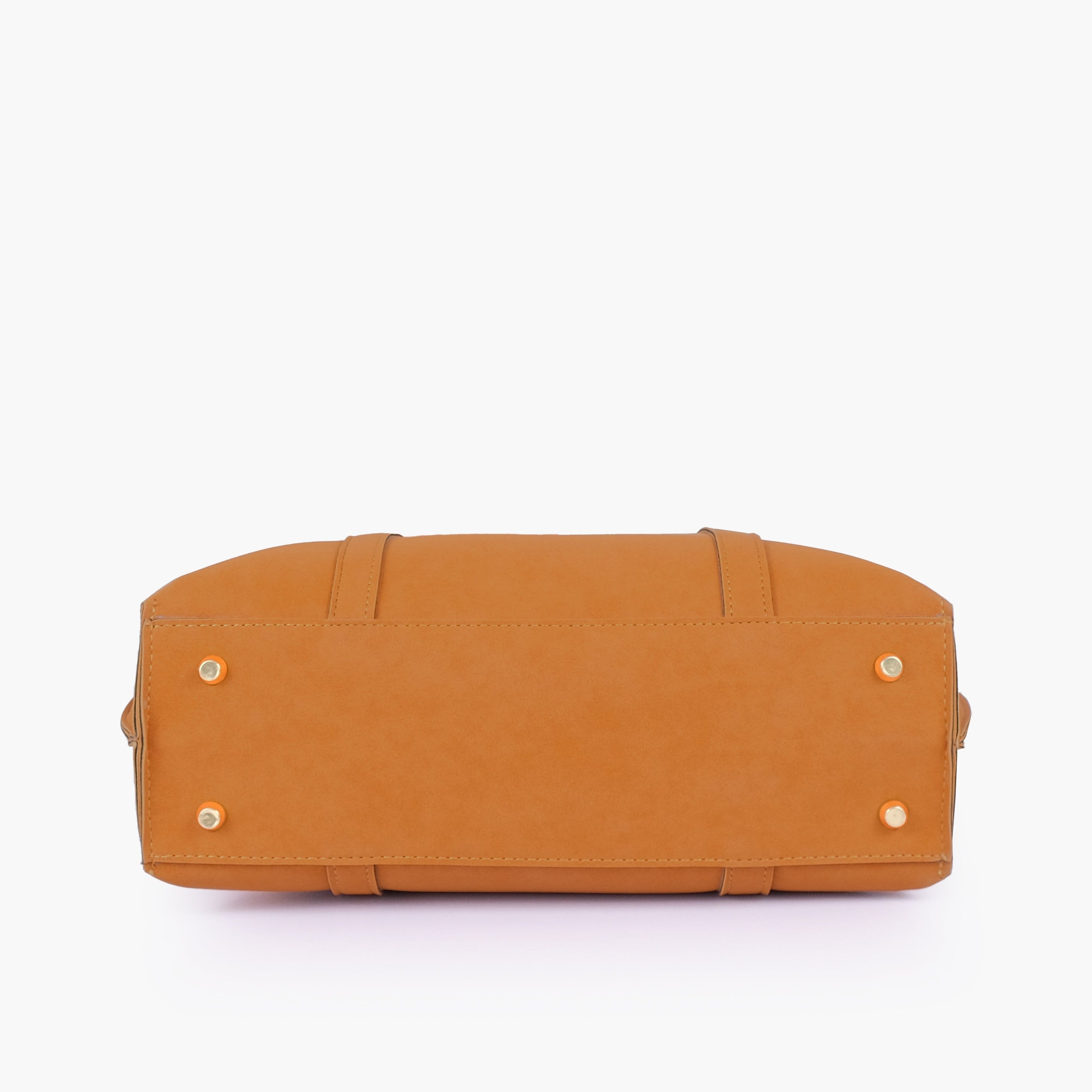 Mustard mocha suede double-handle tote