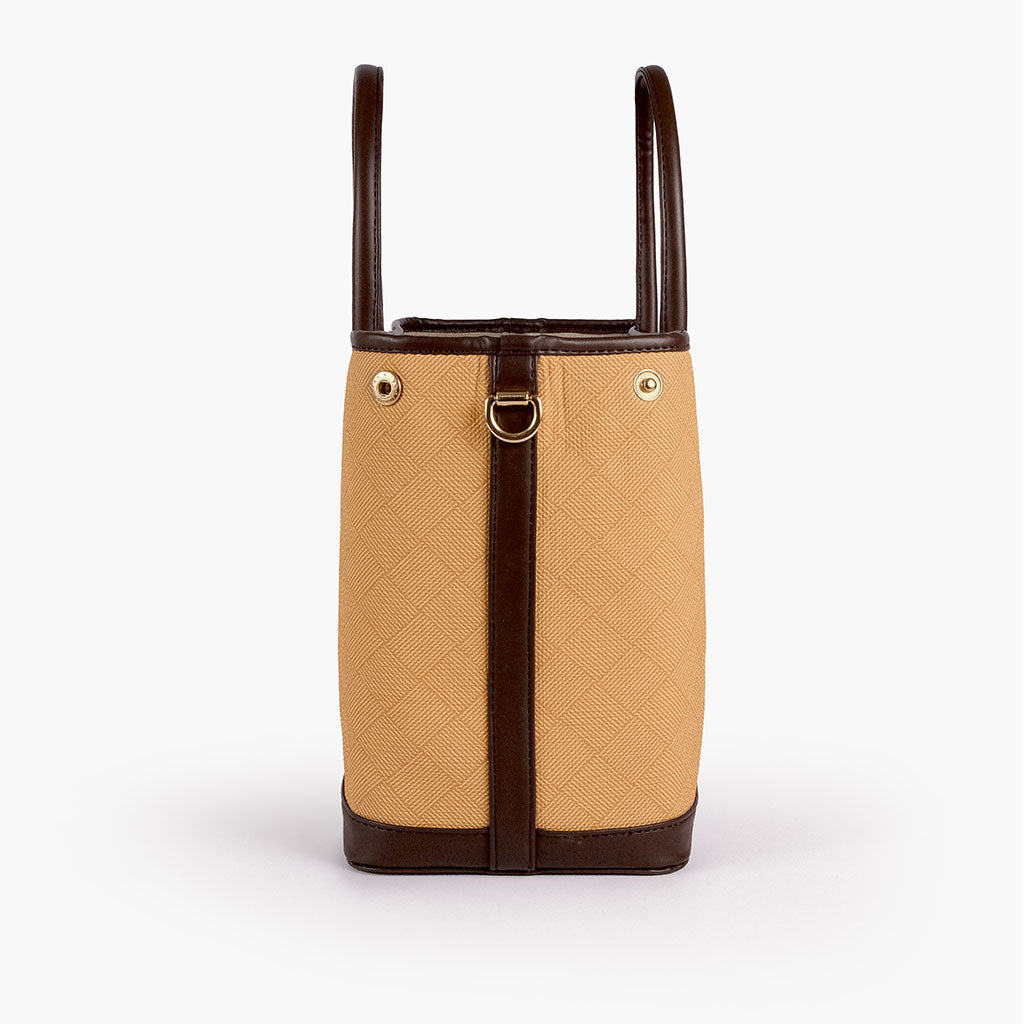 Beige cane tote