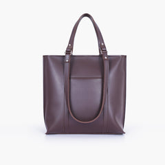 Dark brown double-handle tote bag