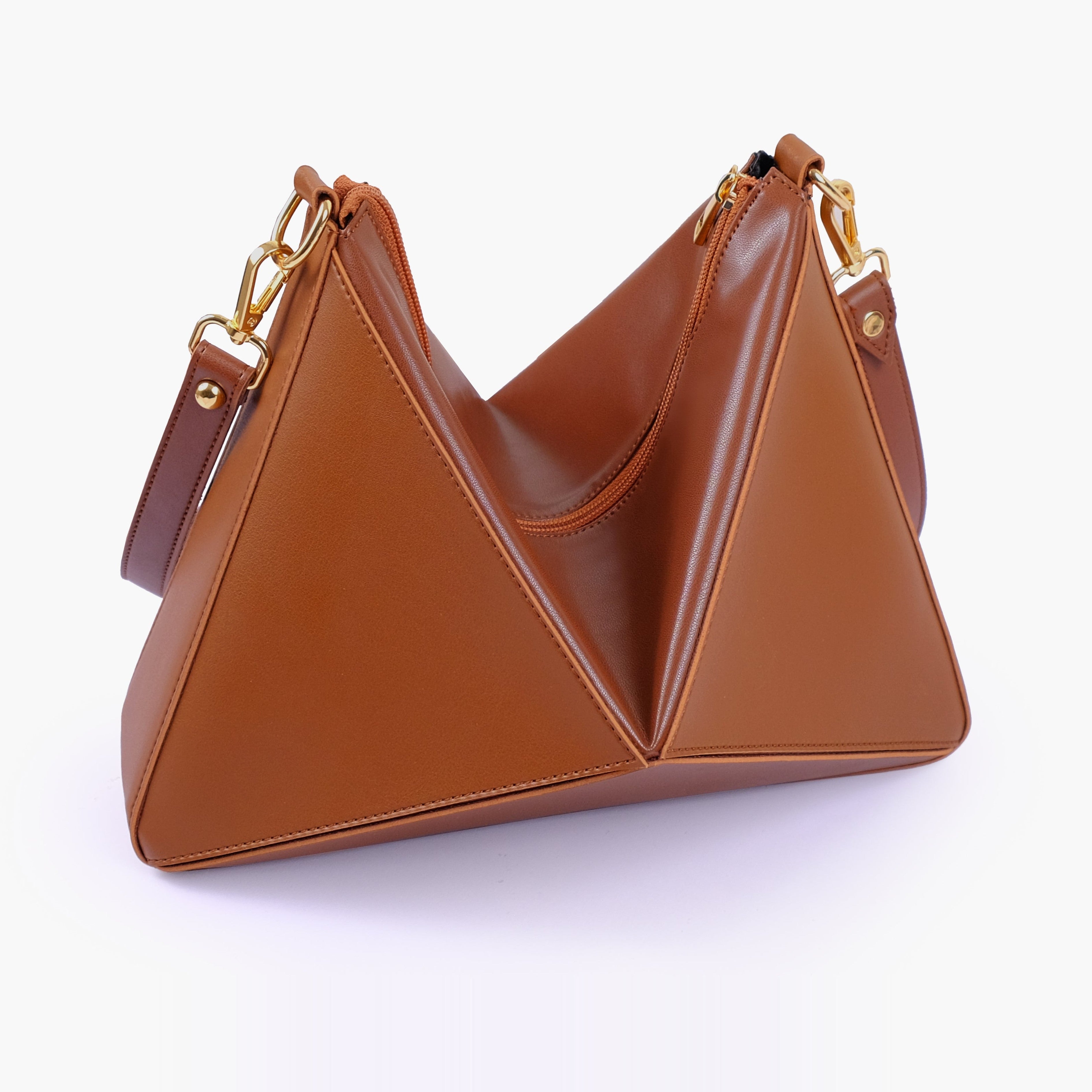 Brown triangle flex bag
